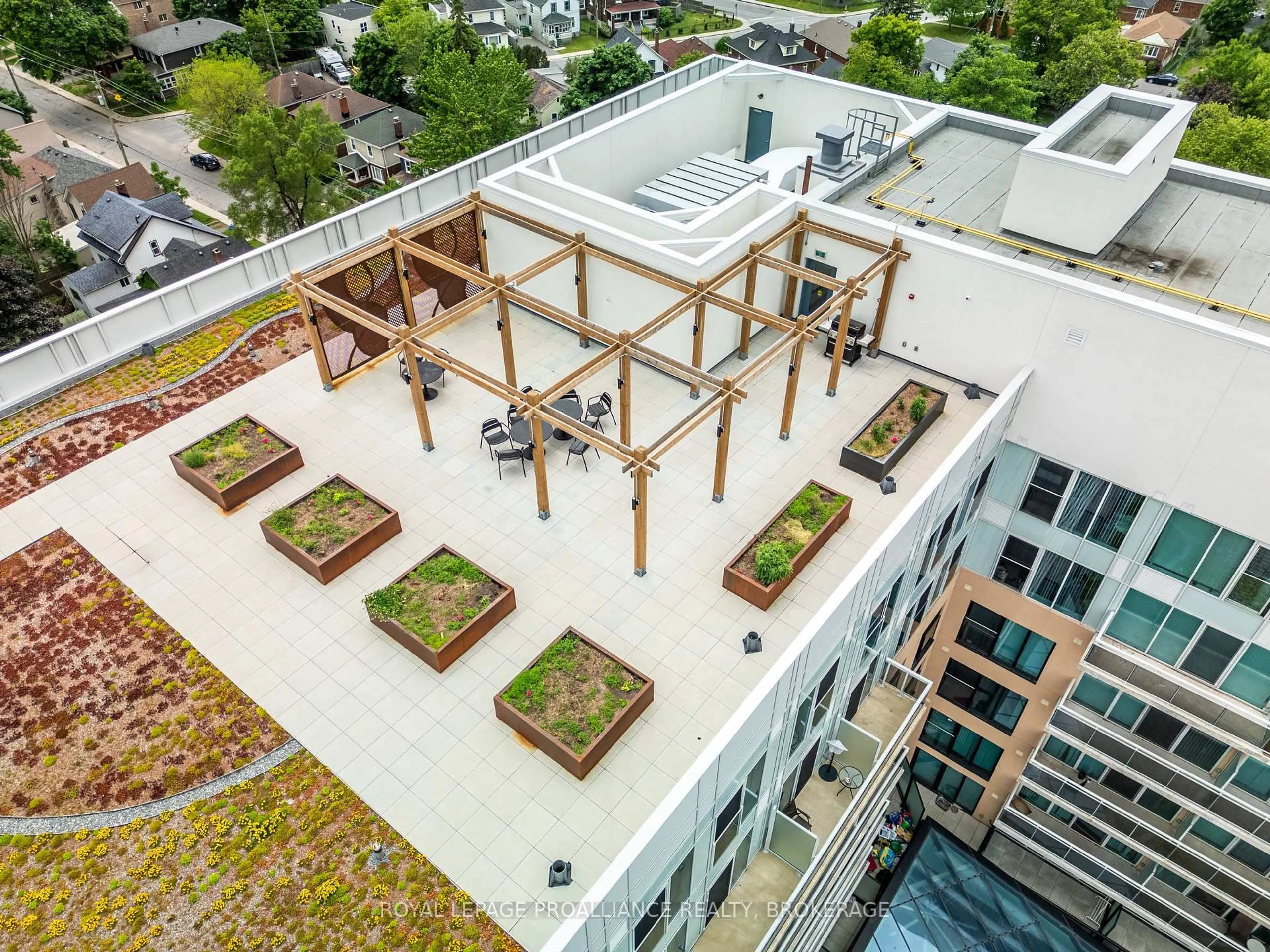 A pic from outside/outdoor area/front of a property/back of a property/a pic from drone, city buildings view from balcony for 652 Princess St #425, Kingston Ontario K7L 1E5