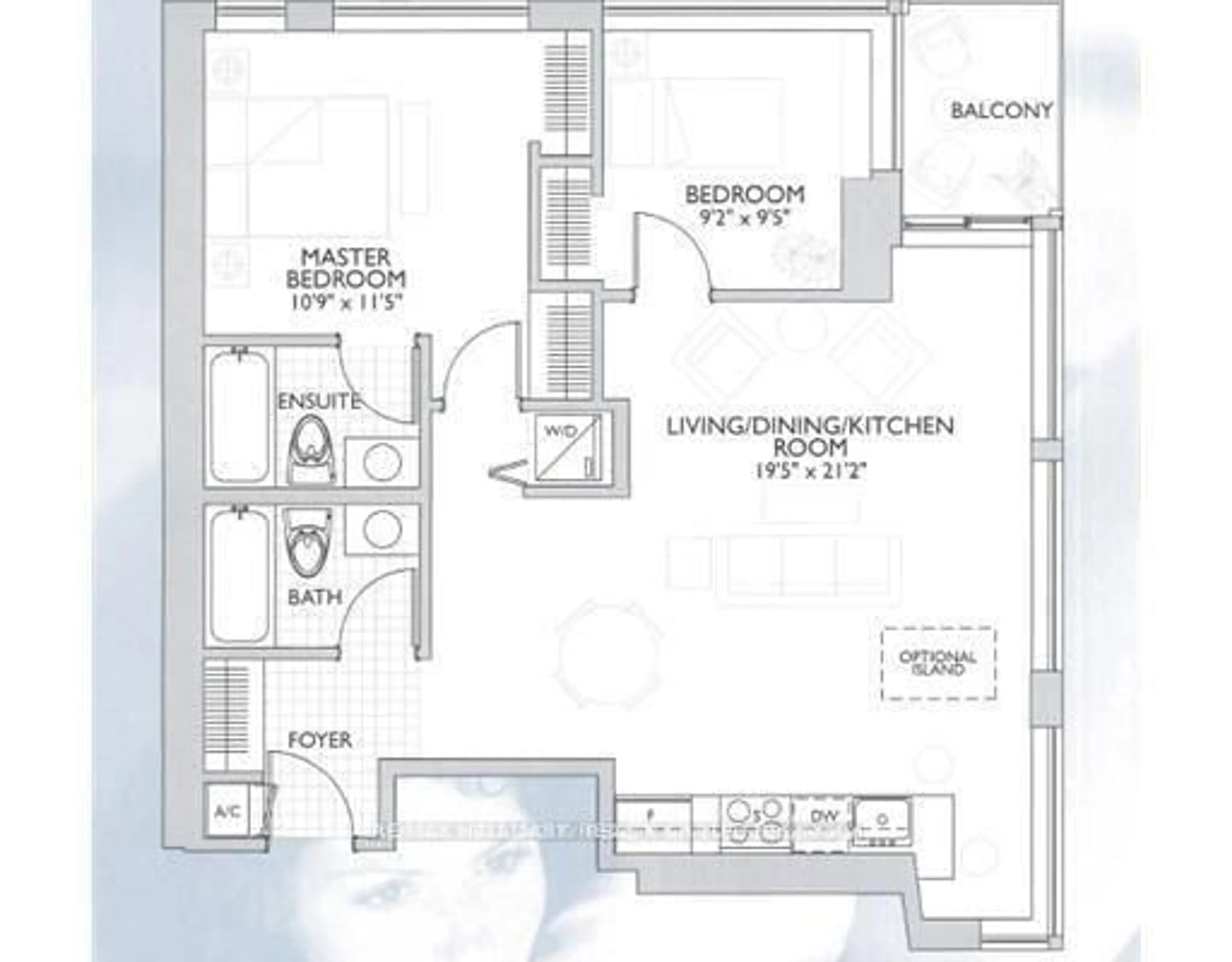 Floor plan for 179 METCALFE St #1509, Ottawa Ontario K2P 0W1