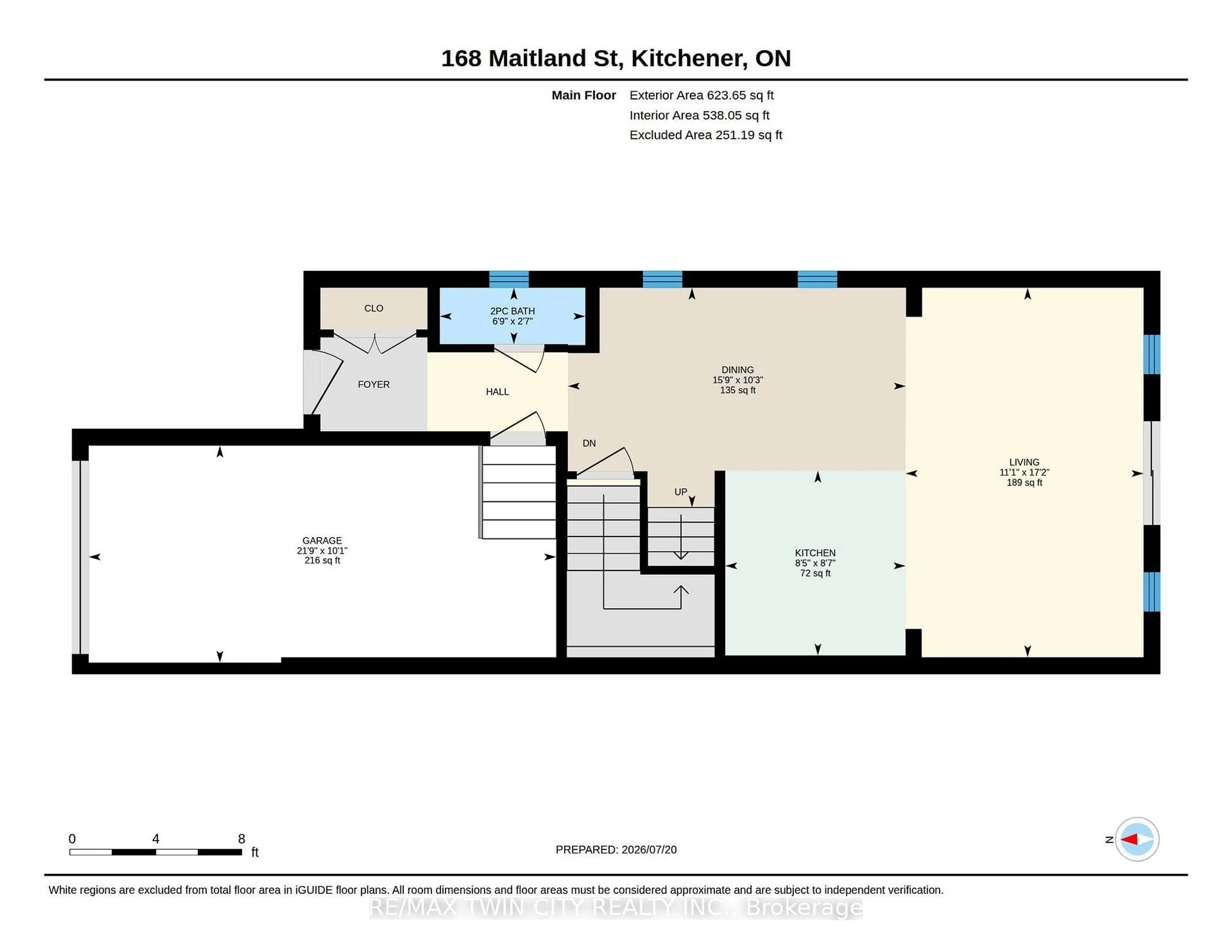 Floor plan for 168 Maitland St, Kitchener Ontario N2R 0C3