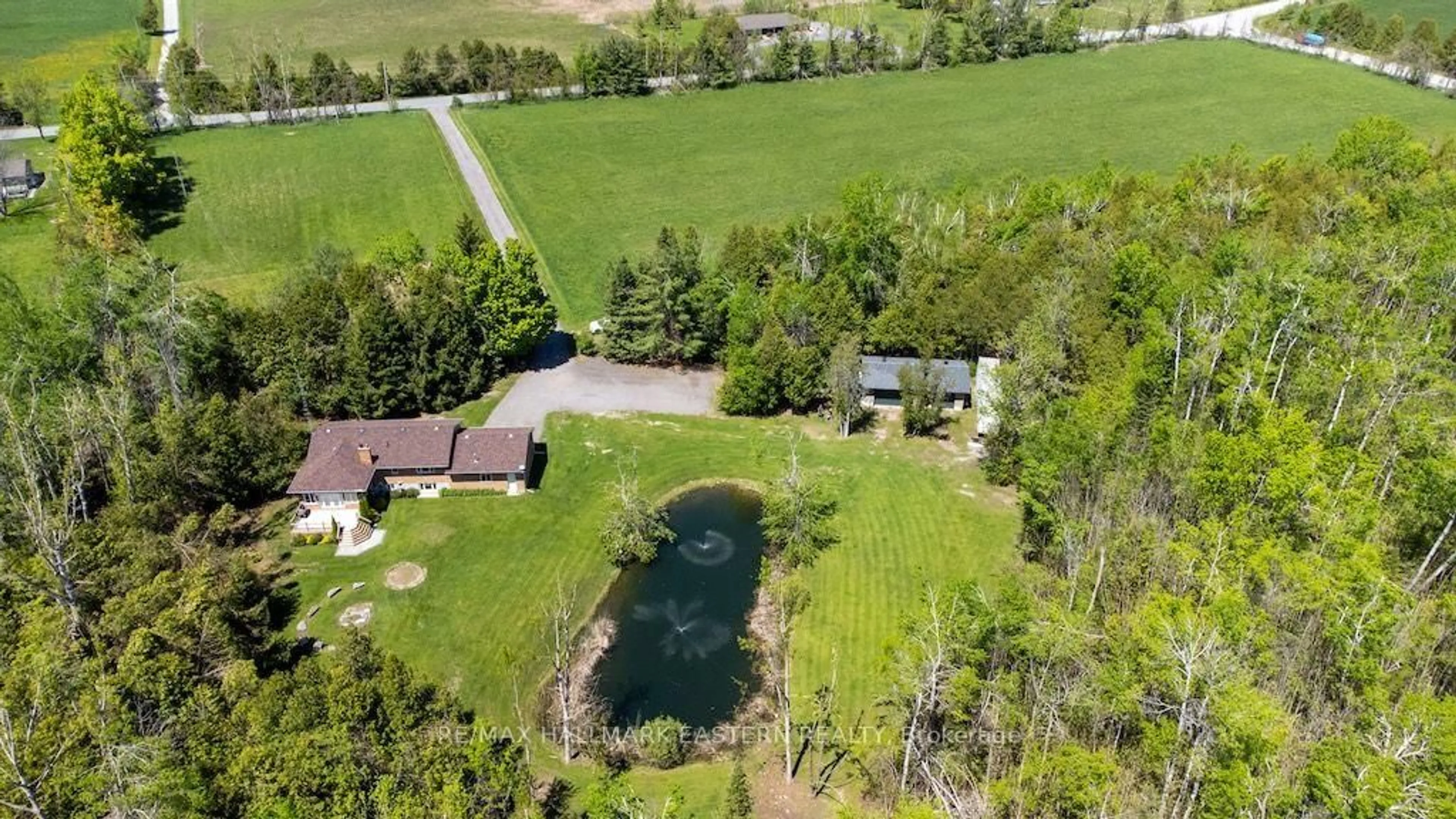 A pic from outside/outdoor area/front of a property/back of a property/a pic from drone, water/lake/river/ocean view for 615 Edenderry Line, Selwyn Ontario K0L 1T0