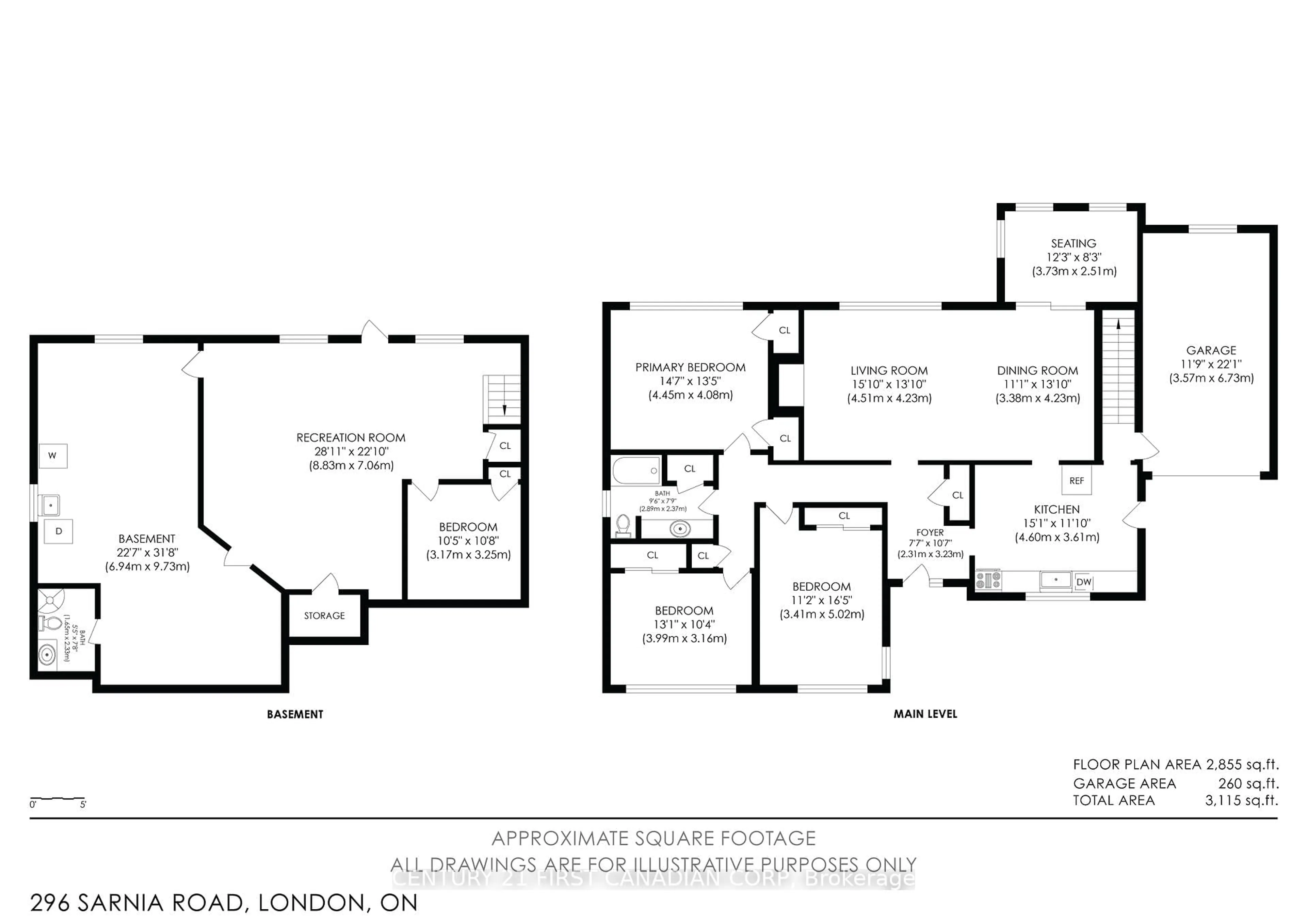 Floor plan for 296 Sarnia Rd, London North Ontario N6G 1N3