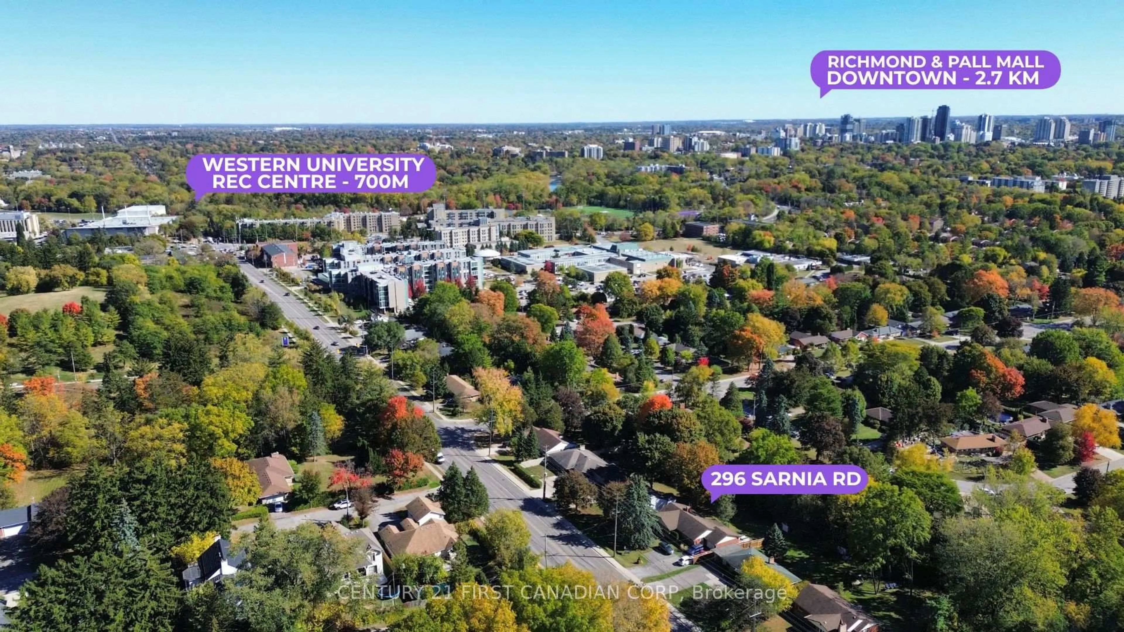 A pic from outside/outdoor area/front of a property/back of a property/a pic from drone, street for 296 Sarnia Rd, London North Ontario N6G 1N3