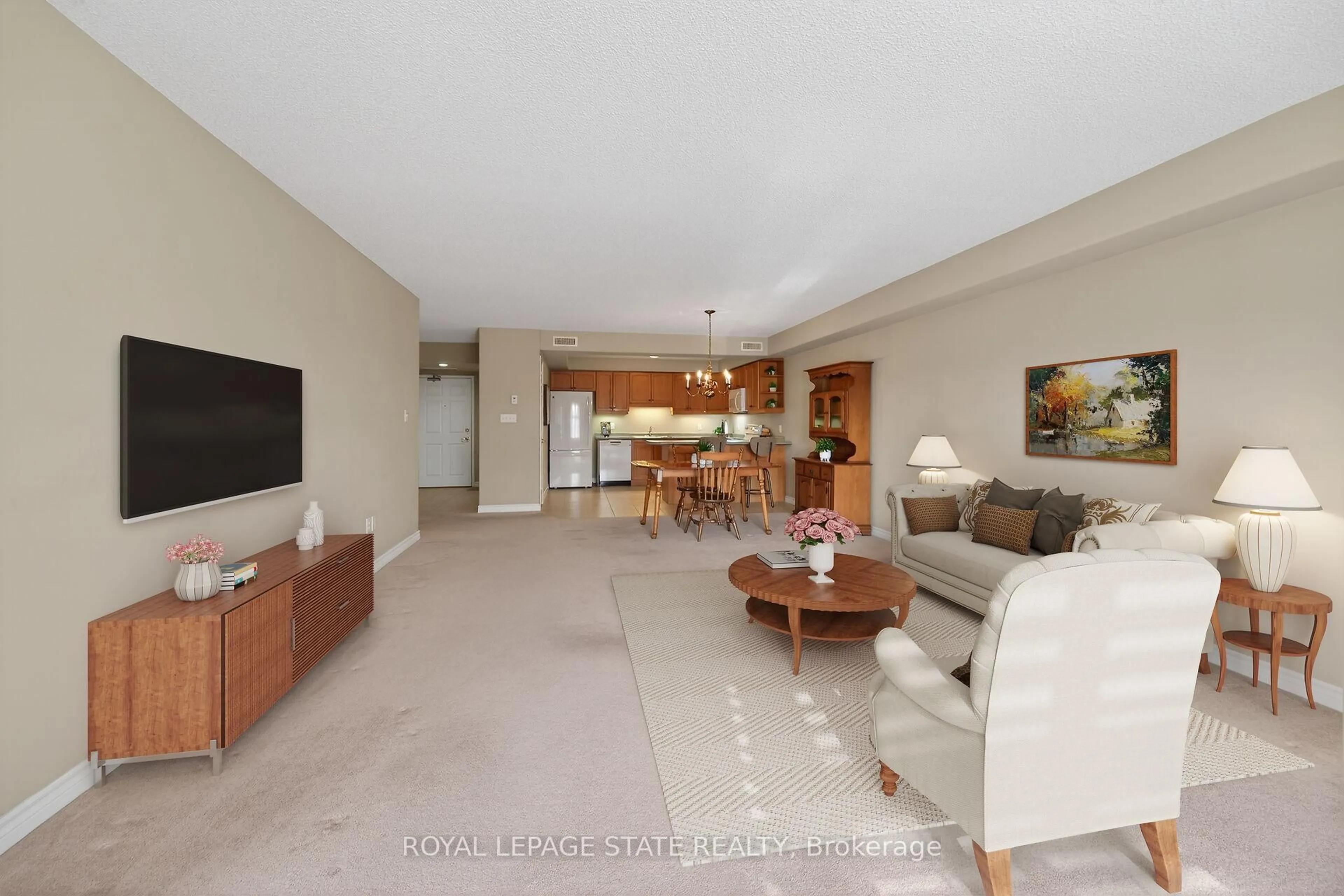Living room with furniture, unknown for 908 Mohawk Rd #308, Hamilton Ontario L8T 2R8