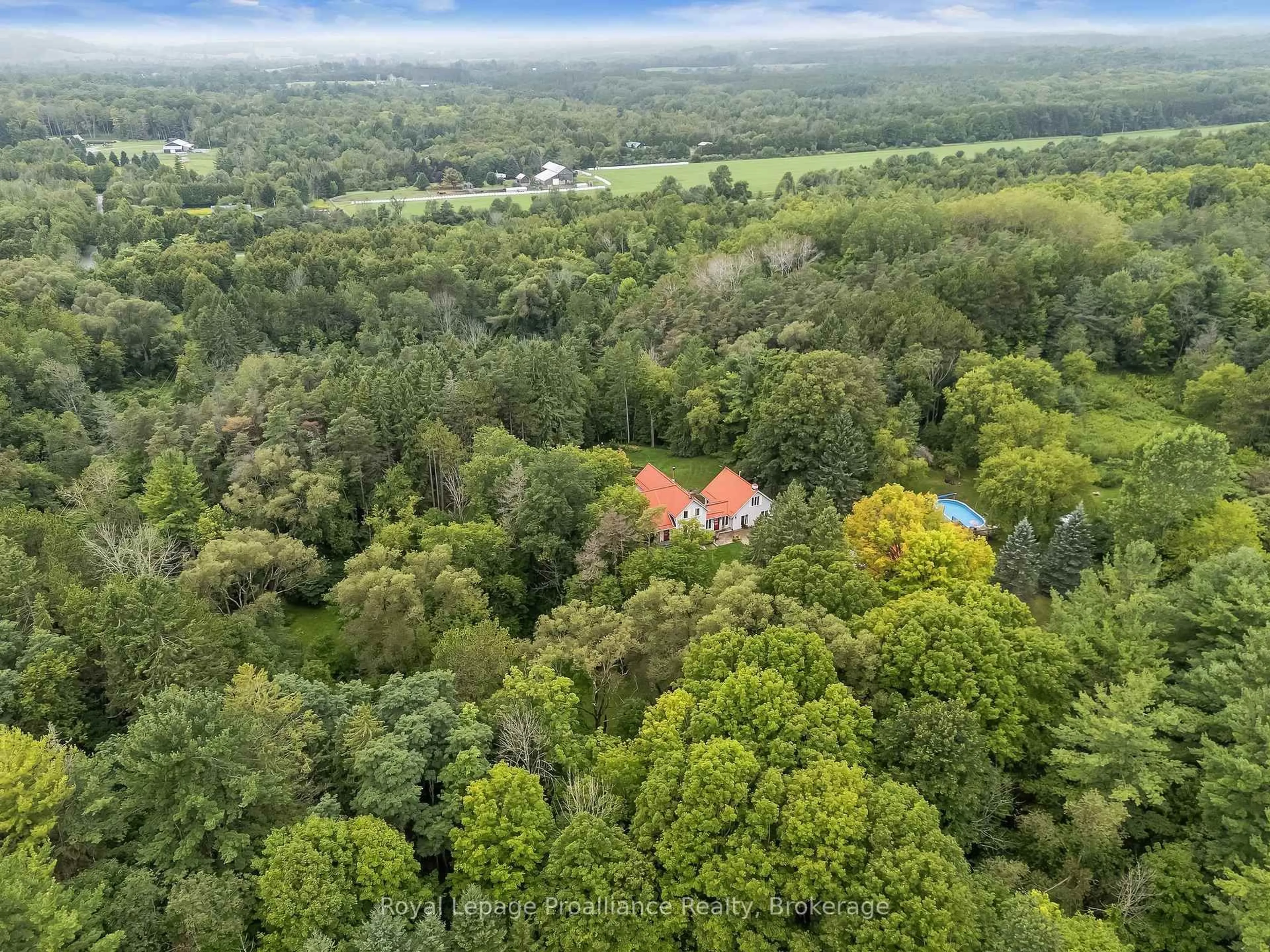 A pic from outside/outdoor area/front of a property/back of a property/a pic from drone, forest/trees view for 178 Oak Hill Rd, Port Hope Ontario L0A 1B0