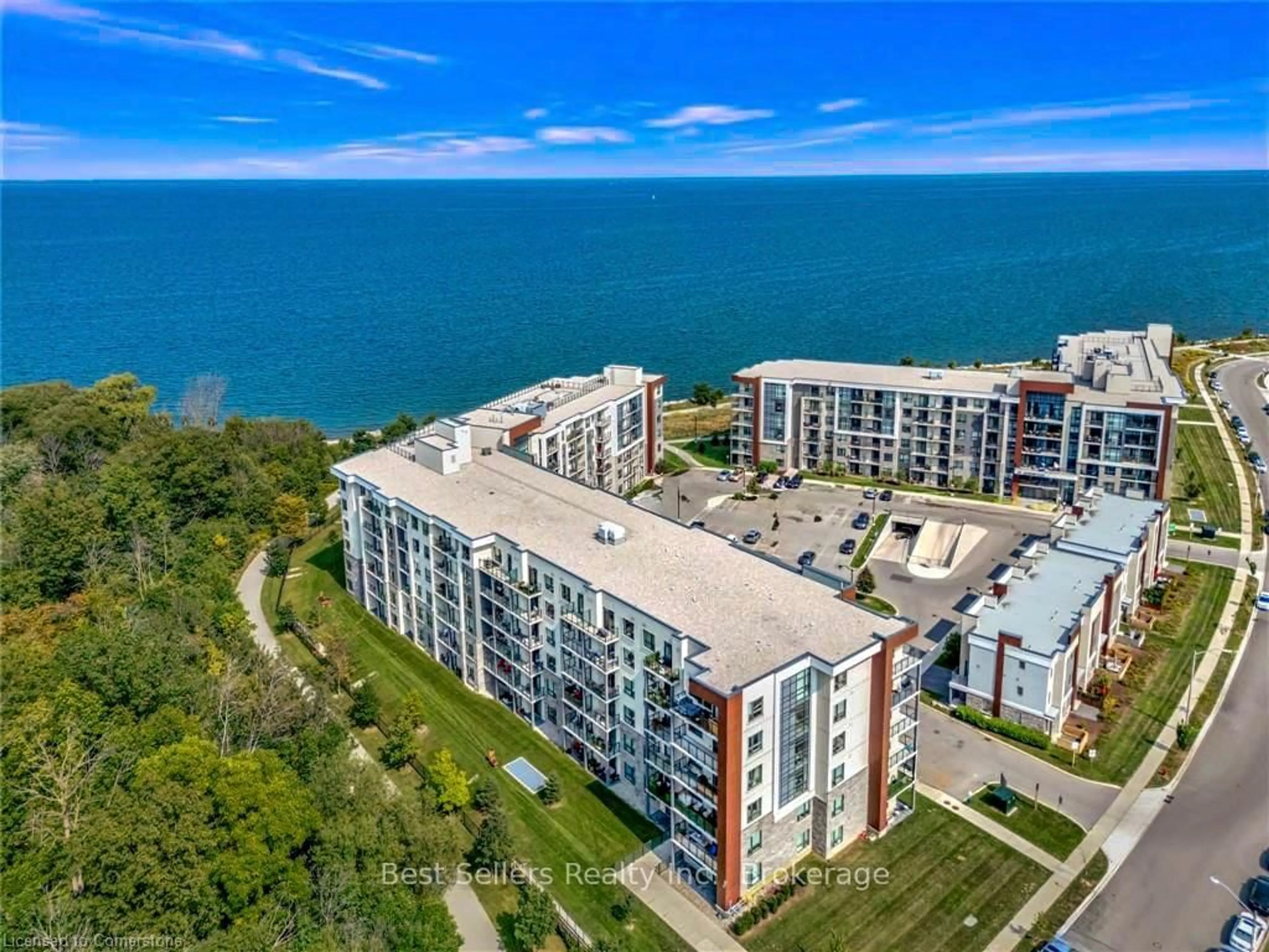 A pic from outside/outdoor area/front of a property/back of a property/a pic from drone, water/lake/river/ocean view for 125 Shoreview Pl #208, Hamilton Ontario L8E 0K3