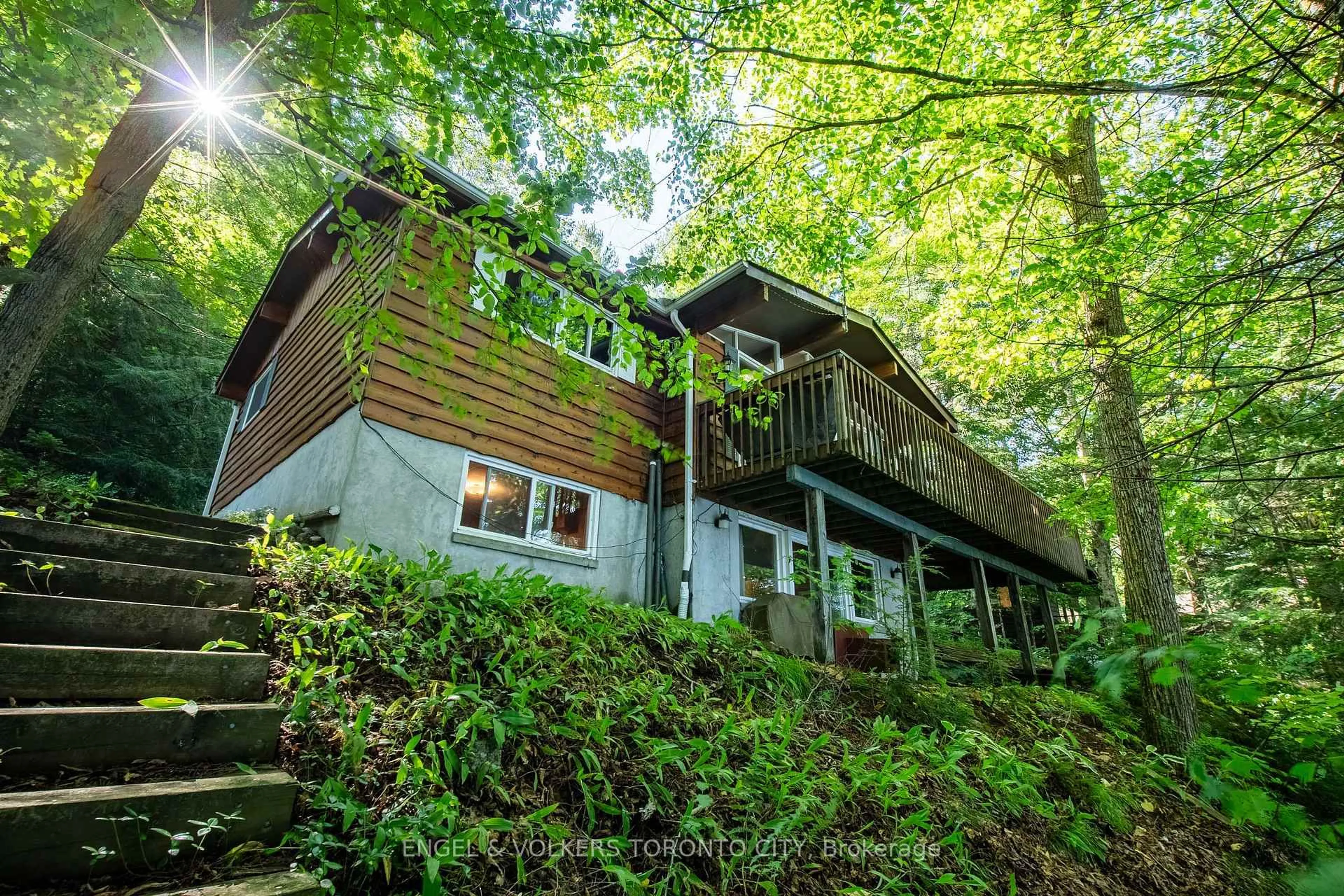 A pic from outside/outdoor area/front of a property/back of a property/a pic from drone, forest/trees view for 1032 Cliffdene Dr, Lake of Bays Ontario P0A 1H0