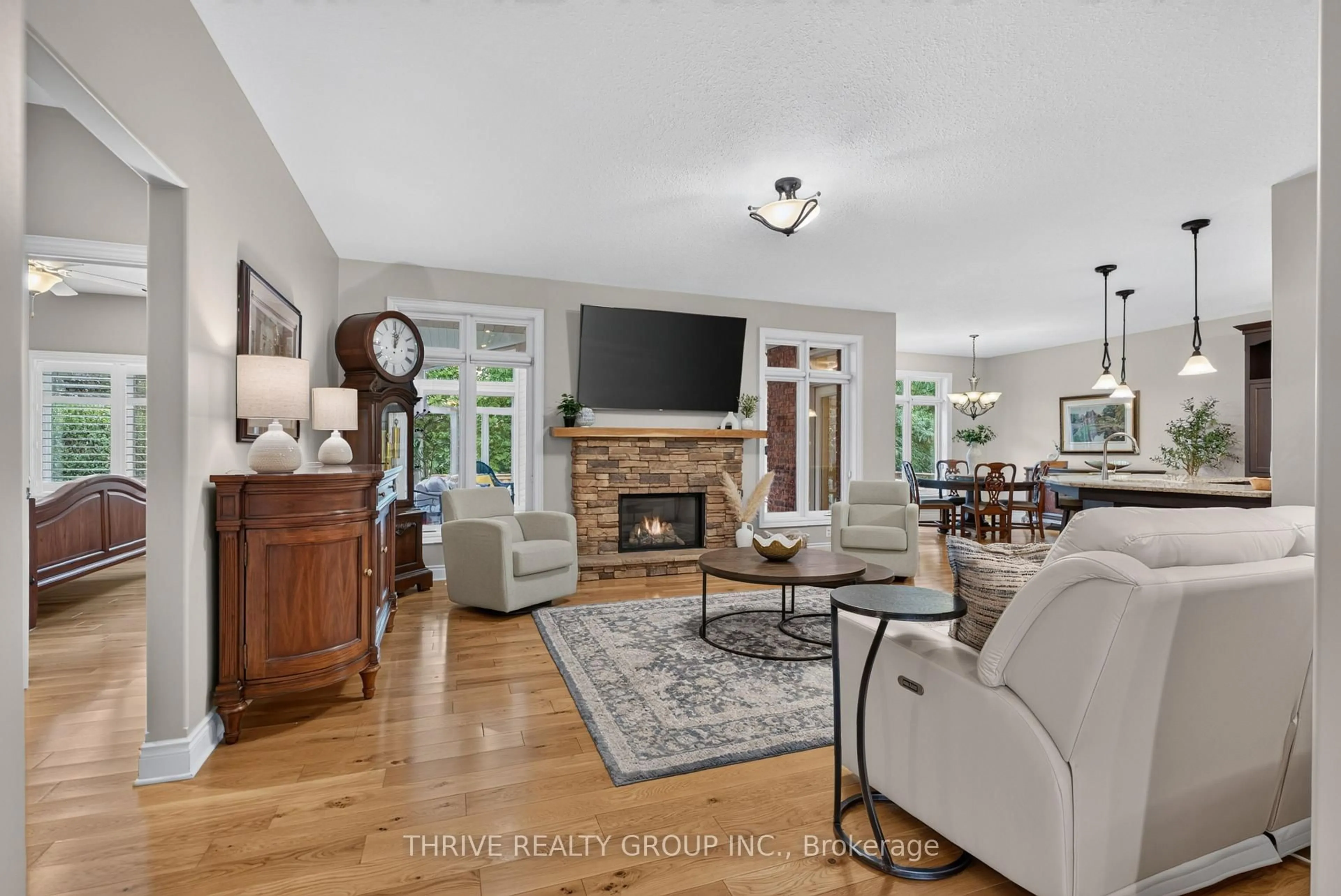 Living room with furniture, ceramic/tile floor for 46 Riness Dr, Thames Centre Ontario N0L 1G3