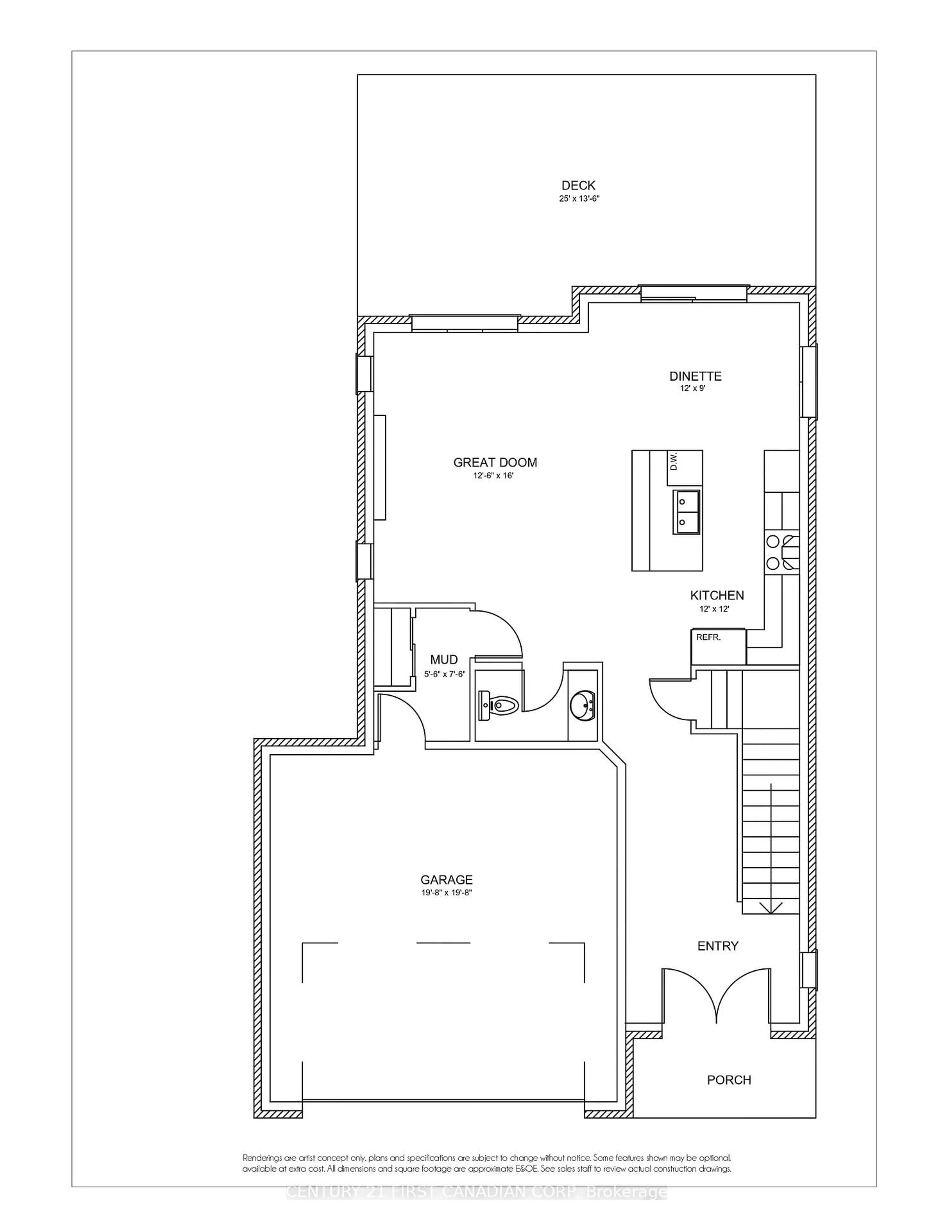 Floor plan for 104 GREENE St, South Huron Ontario N0M 1S2