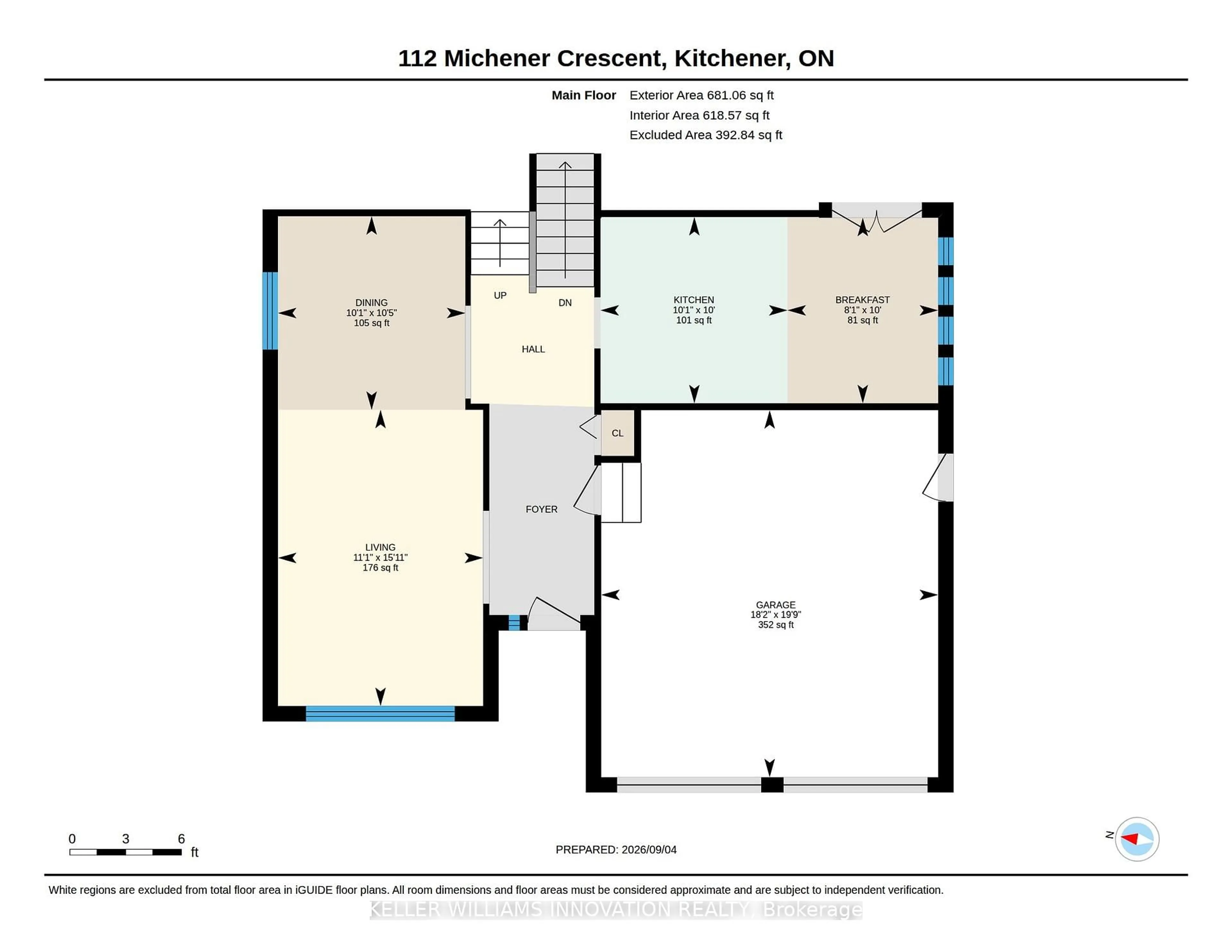 Floor plan for 112 Michener Cres, Kitchener Ontario N2A 3T8
