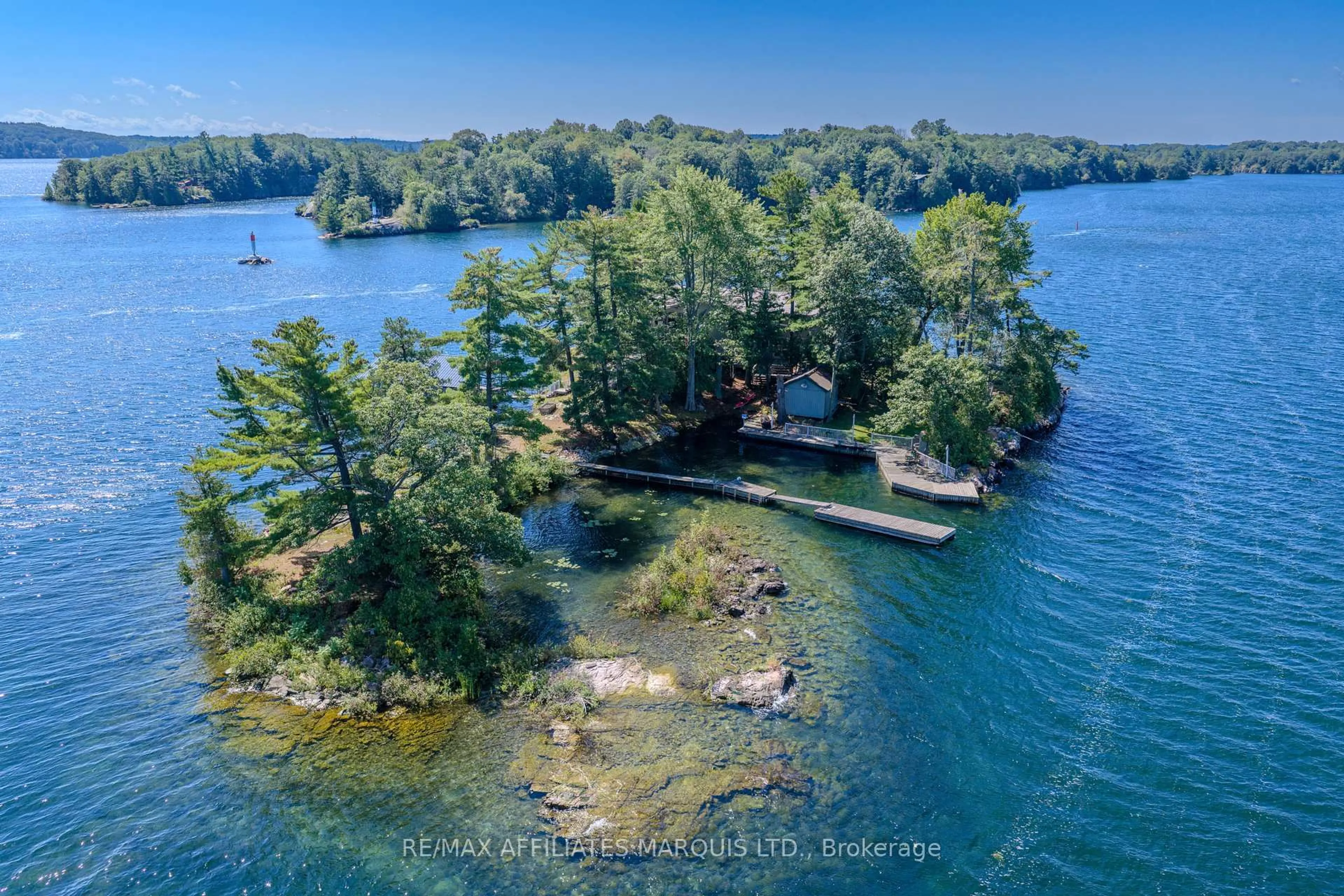 A pic from outside/outdoor area/front of a property/back of a property/a pic from drone, water/lake/river/ocean view for 1 Island 49 Island, Leeds and the Thousand Islands Ontario K0E 1L0