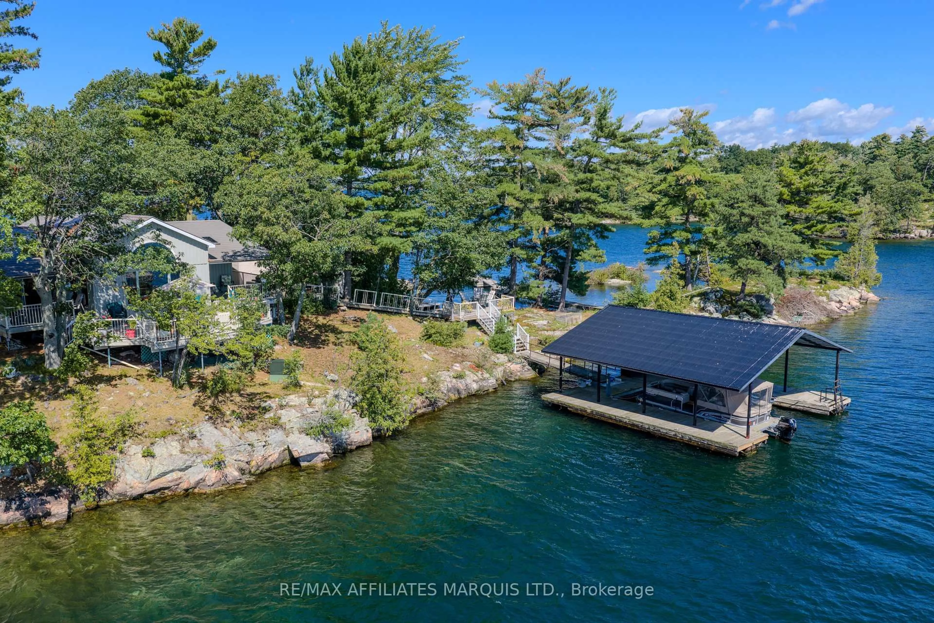 A pic from outside/outdoor area/front of a property/back of a property/a pic from drone, water/lake/river/ocean view for 1 Island 49 Island, Leeds and the Thousand Islands Ontario K0E 1L0
