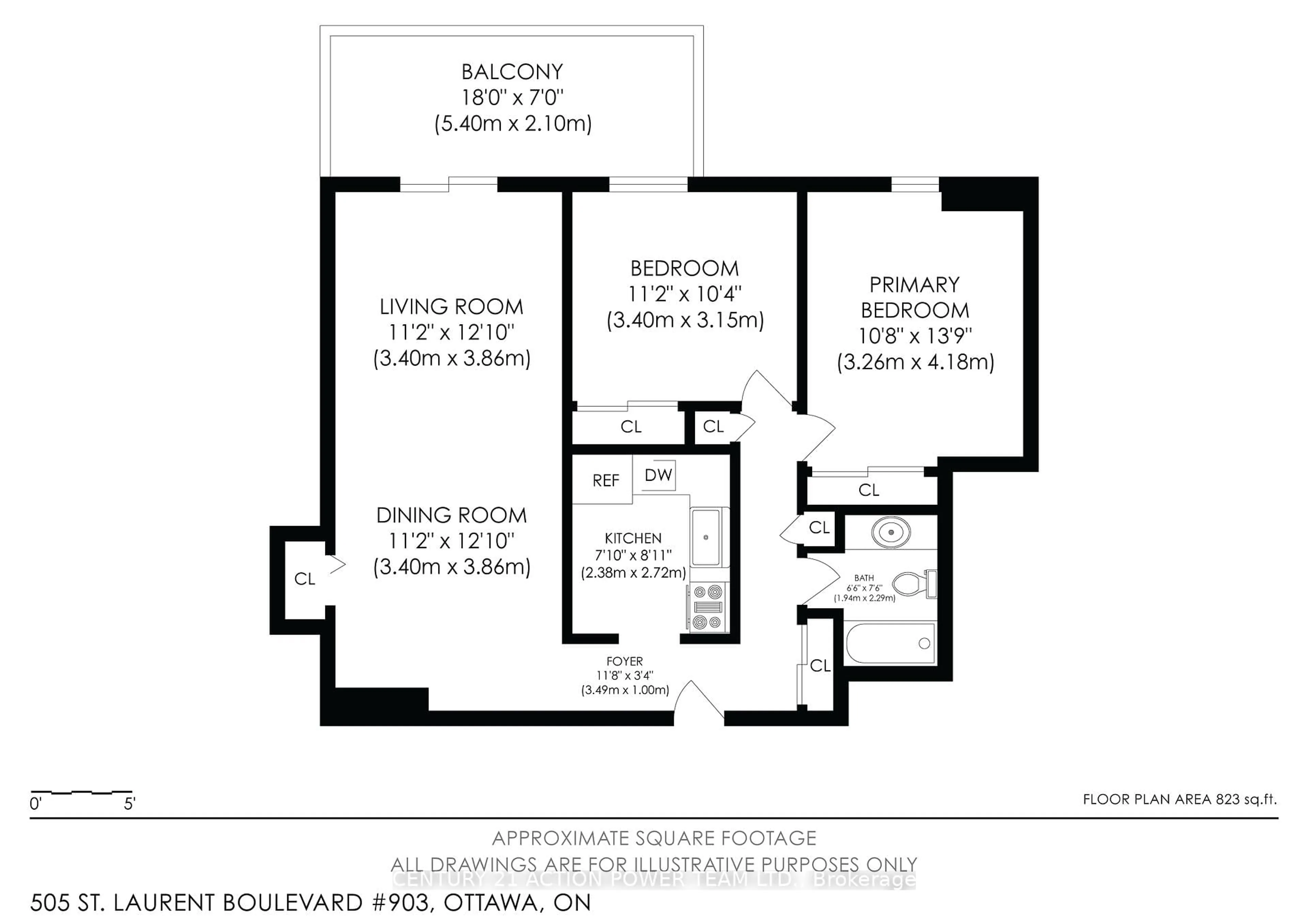 Floor plan for 505 ST LAURENT Blvd #903, Ottawa Ontario K1K 3X4