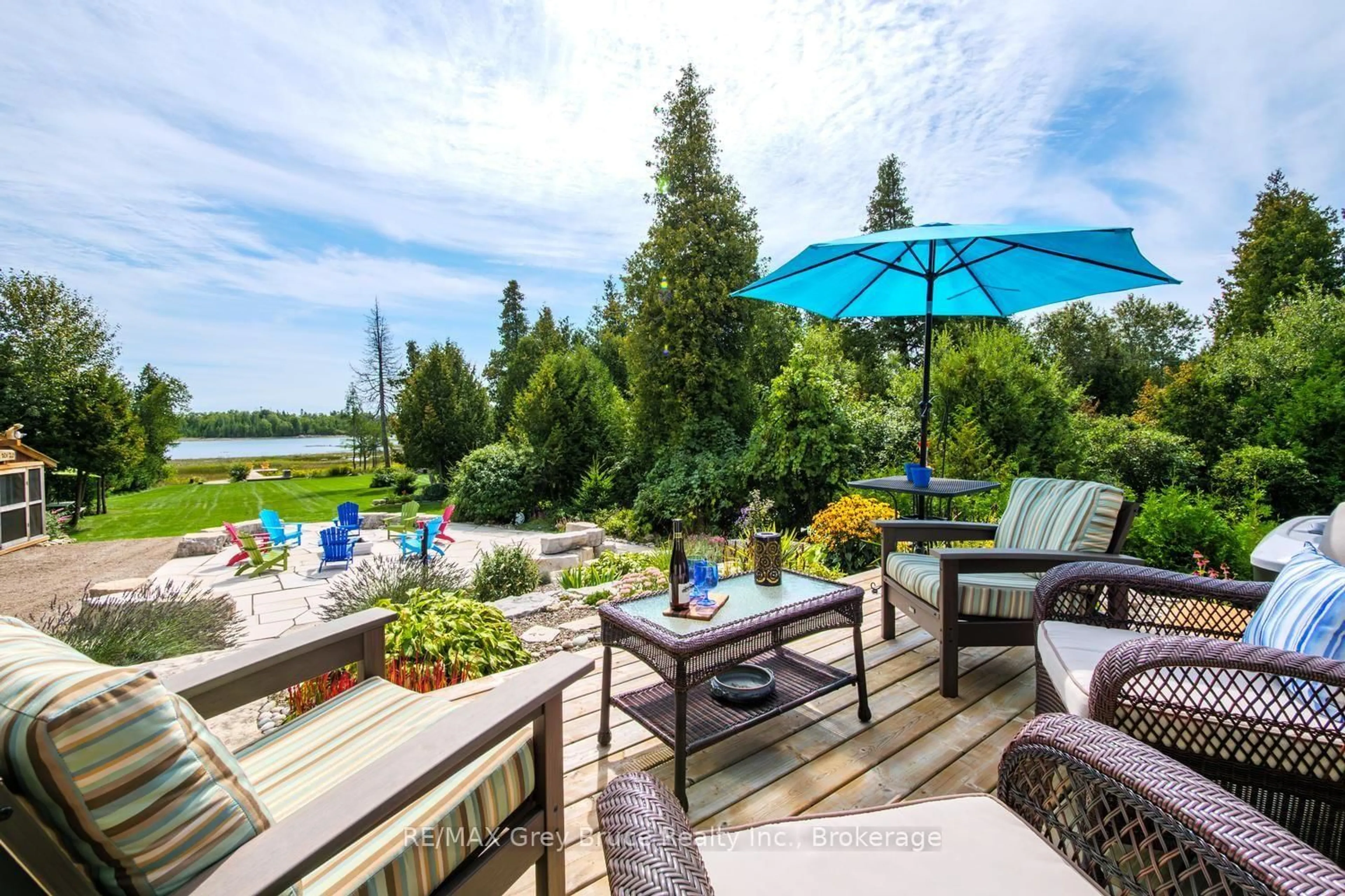 Patio, water/lake/river/ocean view for 145 Devils Glen, Northern Bruce Peninsula Ontario N0H 2T0