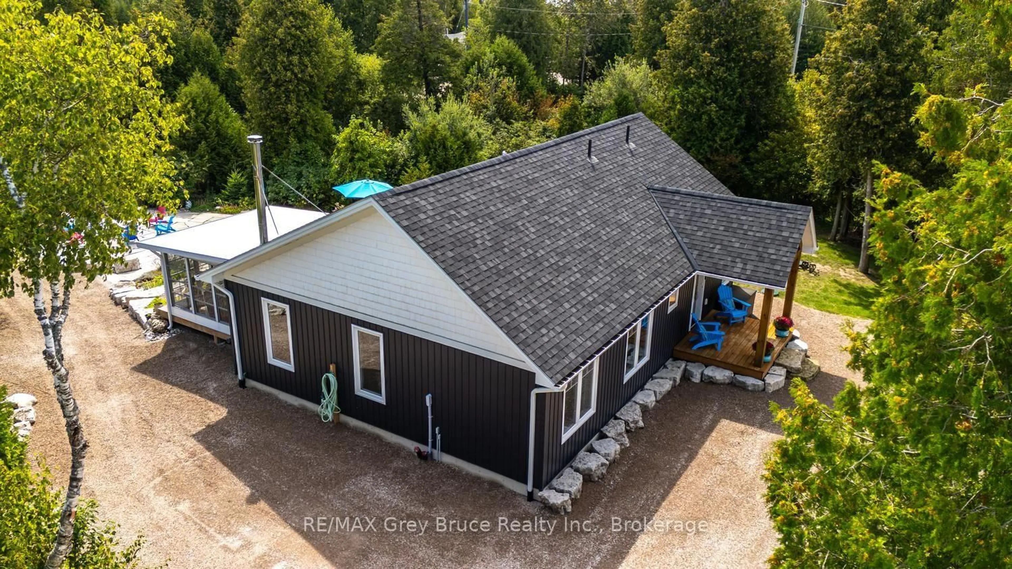 A pic from outside/outdoor area/front of a property/back of a property/a pic from drone, building for 145 Devils Glen, Northern Bruce Peninsula Ontario N0H 2T0