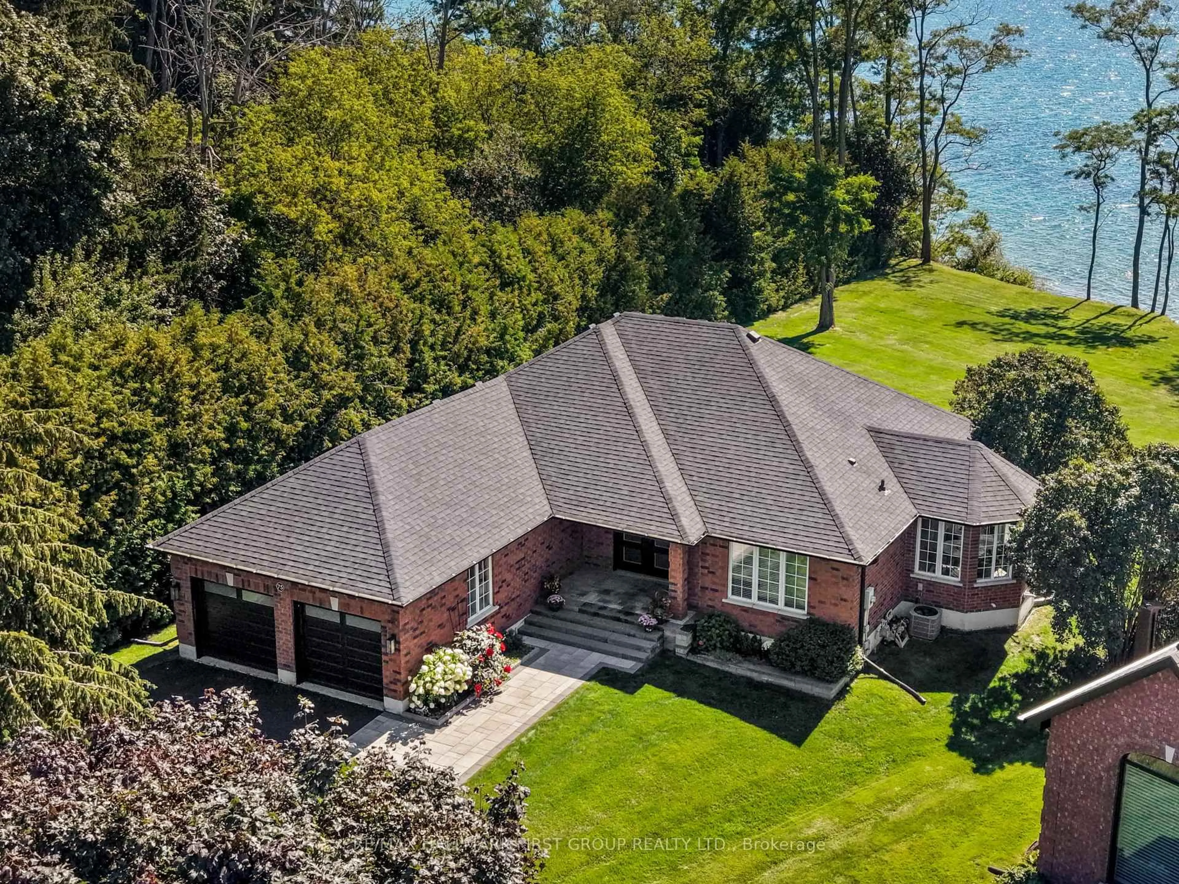 A pic from outside/outdoor area/front of a property/back of a property/a pic from drone, water/lake/river/ocean view for 75 East House Cres, Cobourg Ontario K9A 5K3
