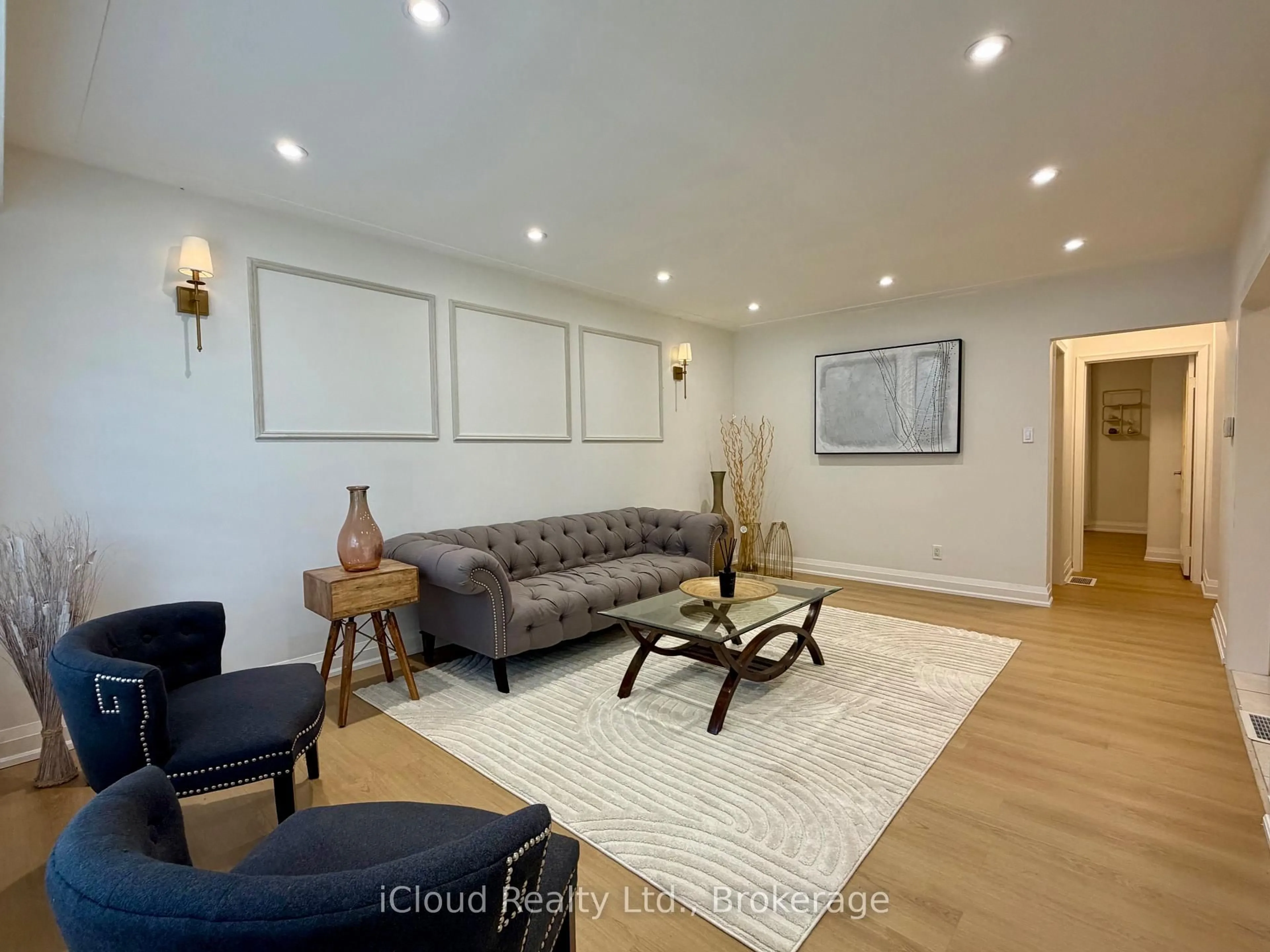 Living room with furniture, wood/laminate floor for 119 Dixon St, Kitchener Ontario N2G 3E8