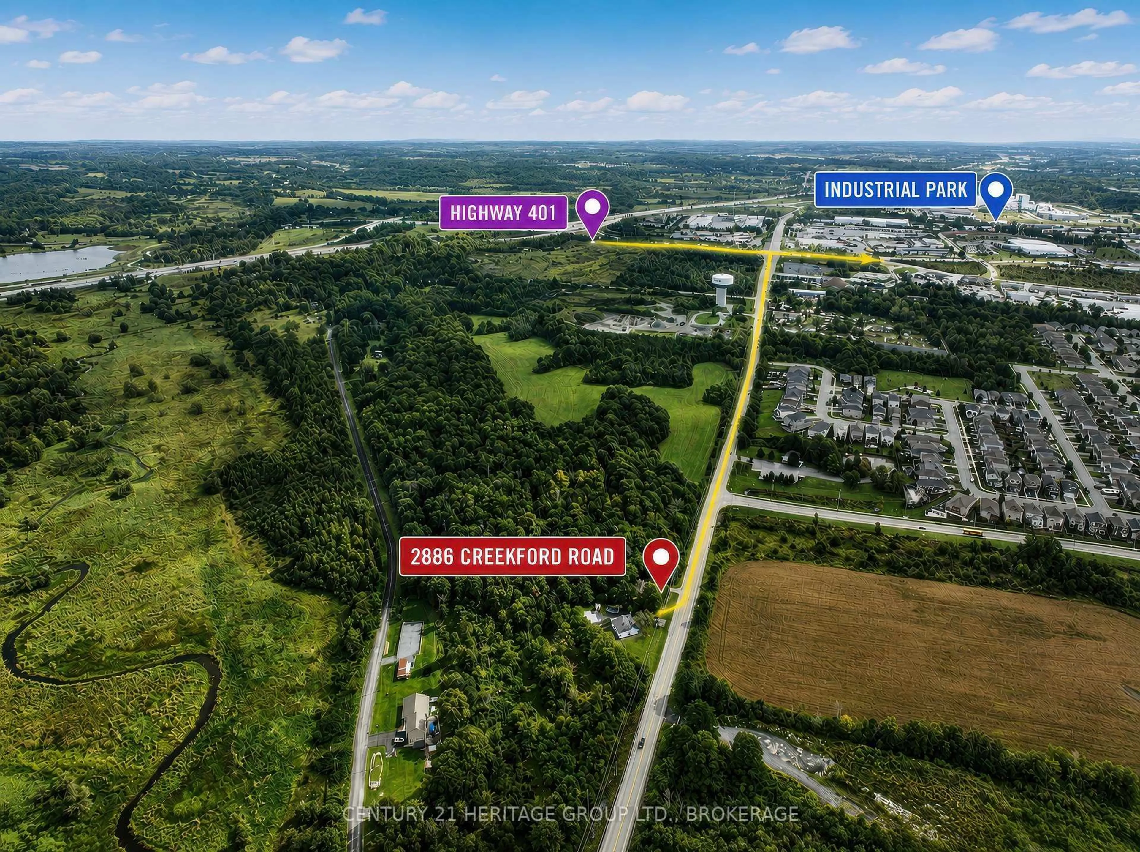 A pic from outside/outdoor area/front of a property/back of a property/a pic from drone, unknown for 2886 Creekford Rd, Kingston Ontario K7P 2Z4