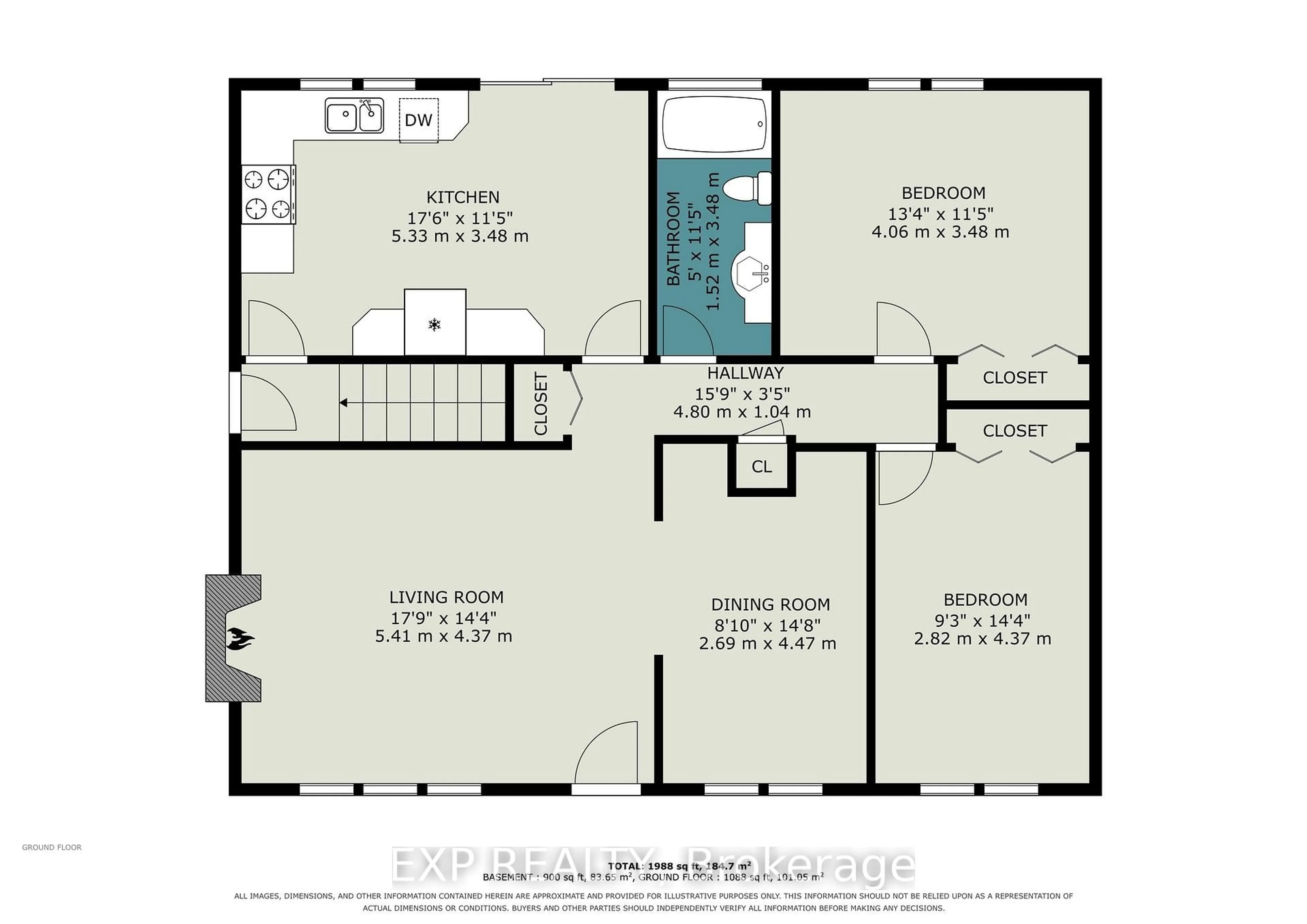 Floor plan for 1347 Metz Cres, Ottawa Ontario K1K 3Z6