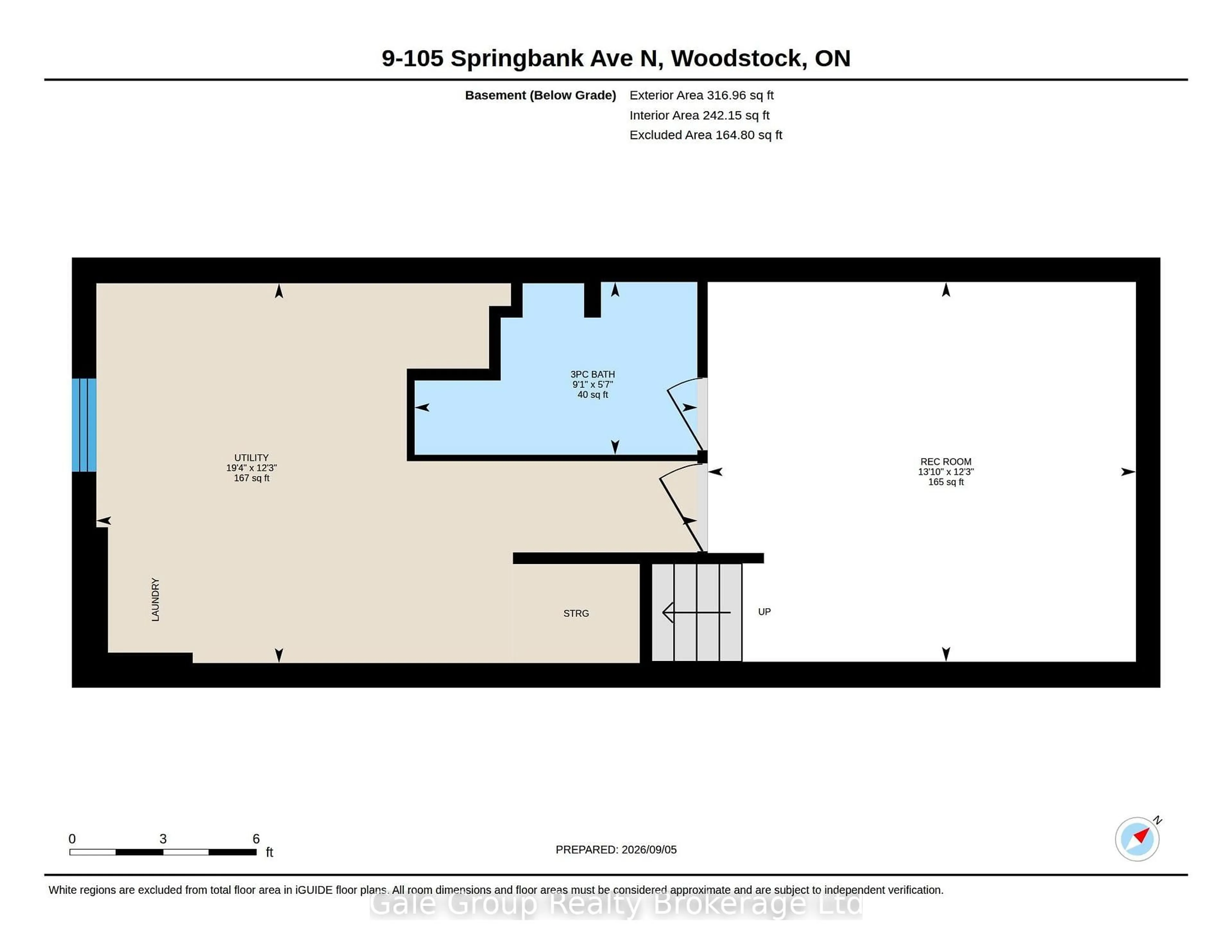 Floor plan for 105 Springbank Ave #9, Woodstock Ontario N4S 7P7