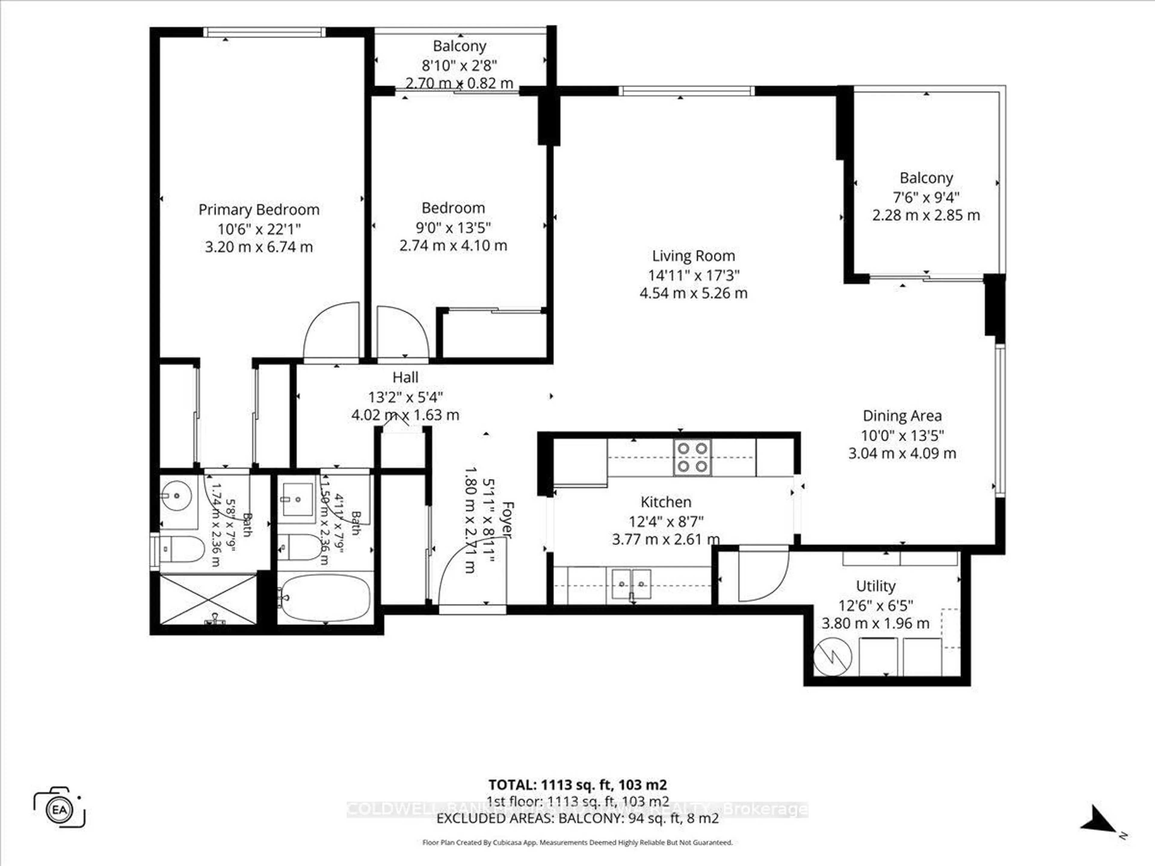 Floor plan for 215 Parkdale Ave #1202, Ottawa Ontario K1Y 4T8