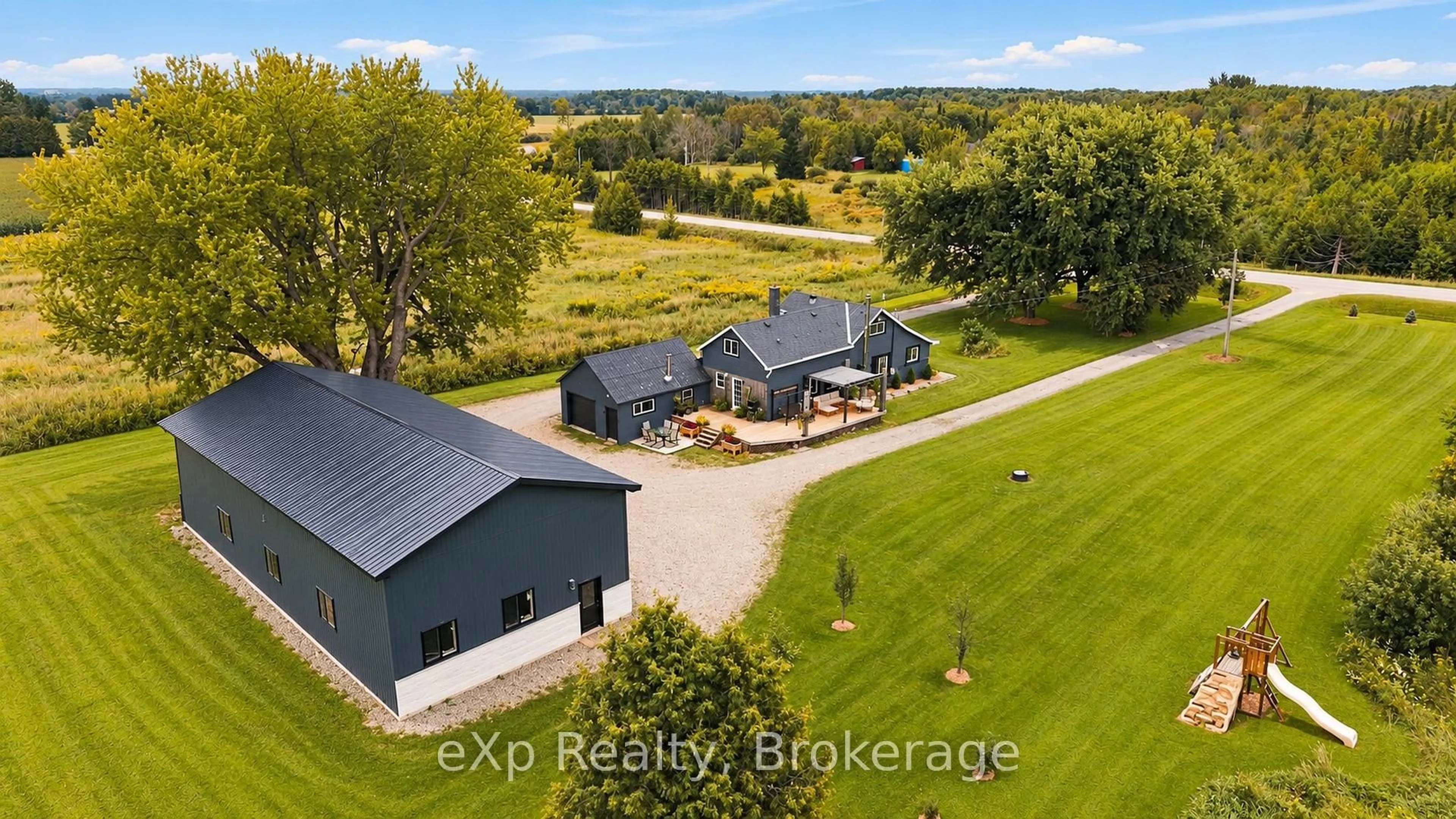A pic from outside/outdoor area/front of a property/back of a property/a pic from drone, water/lake/river/ocean view for 325789 Durham B Rd, Grey Highlands Ontario N0C 1K0