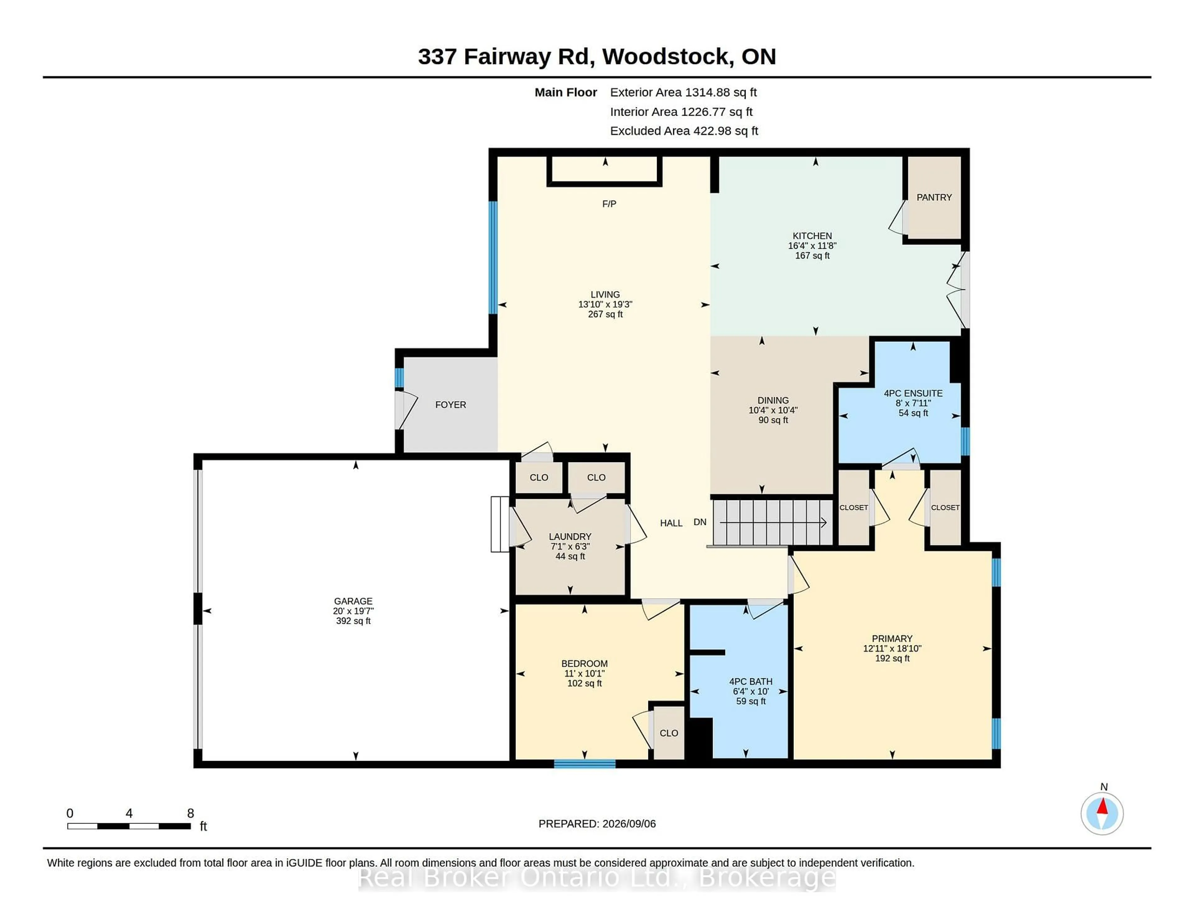Floor plan for 337 Fairway Rd, Woodstock Ontario N4T 0A4