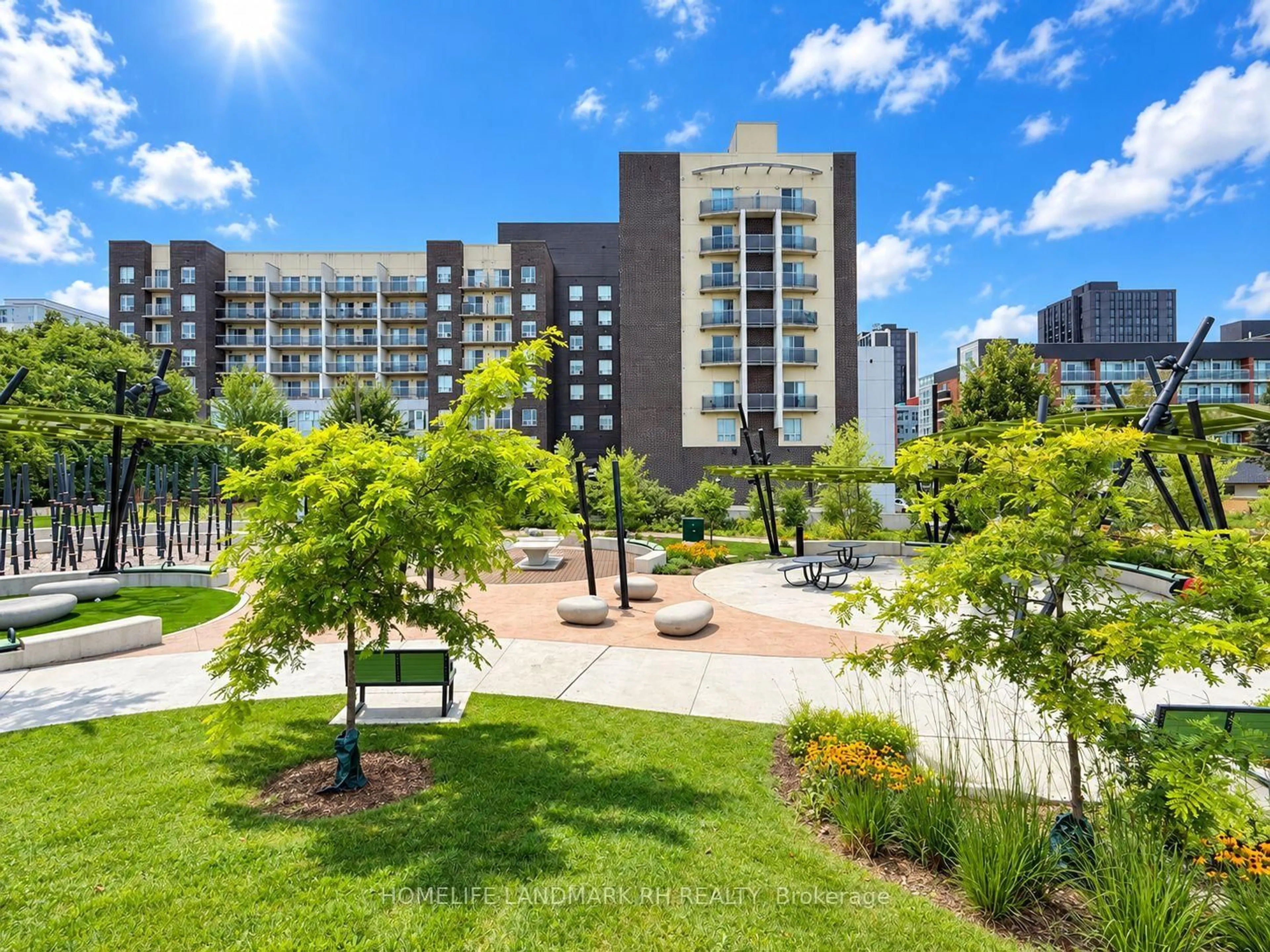 A pic from outside/outdoor area/front of a property/back of a property/a pic from drone, city buildings view from balcony for 280 Lester St #210, Waterloo Ontario N2L 0G2