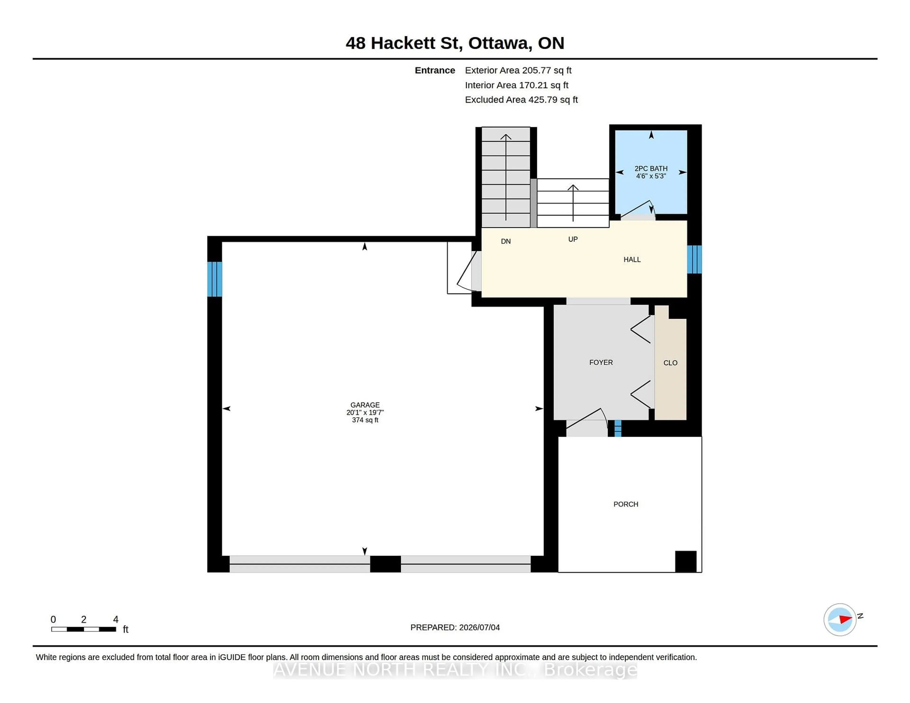 Floor plan for 48 Hackett St, Ottawa Ontario K1V 0P5