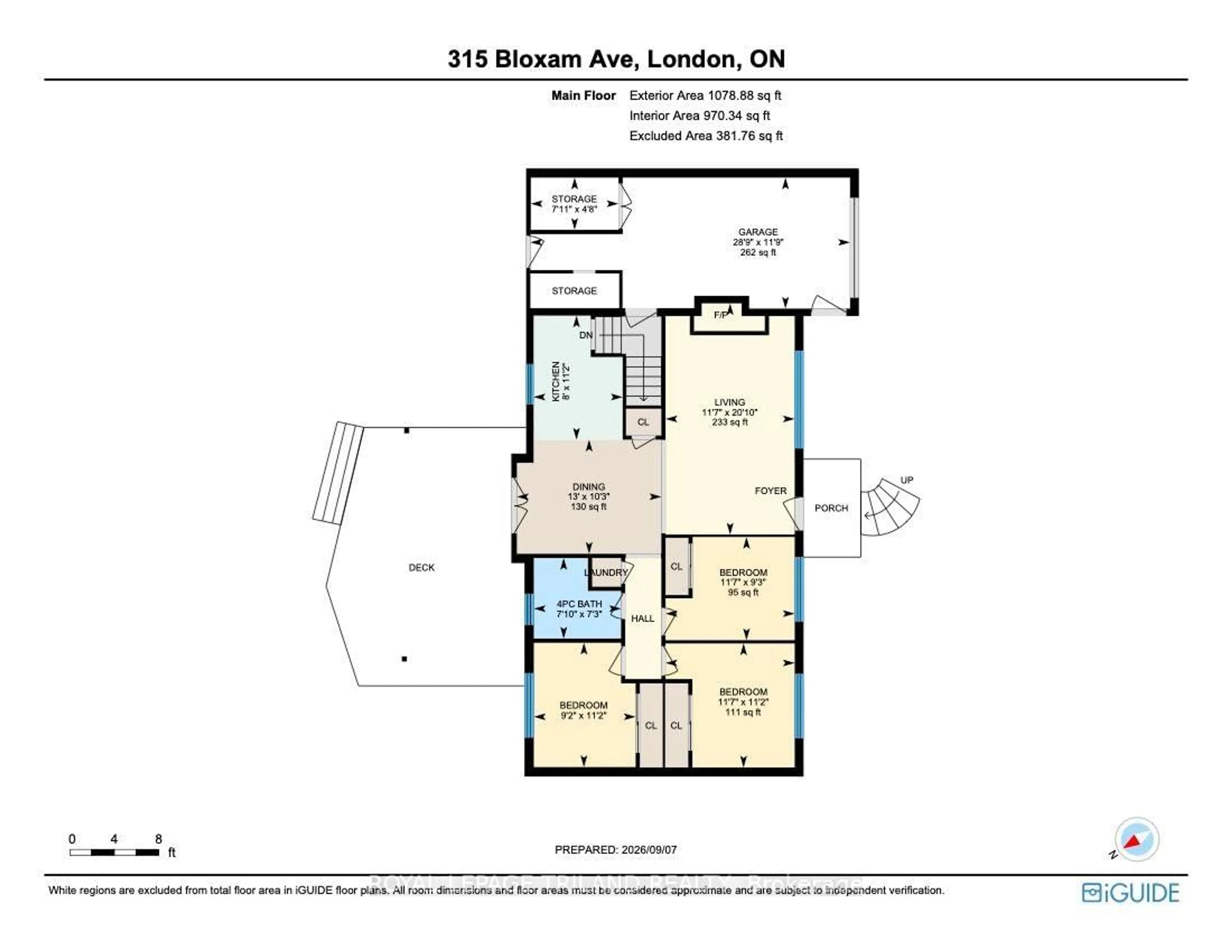 Floor plan for 315 Bloxam Ave, London South Ontario N6J 3K5