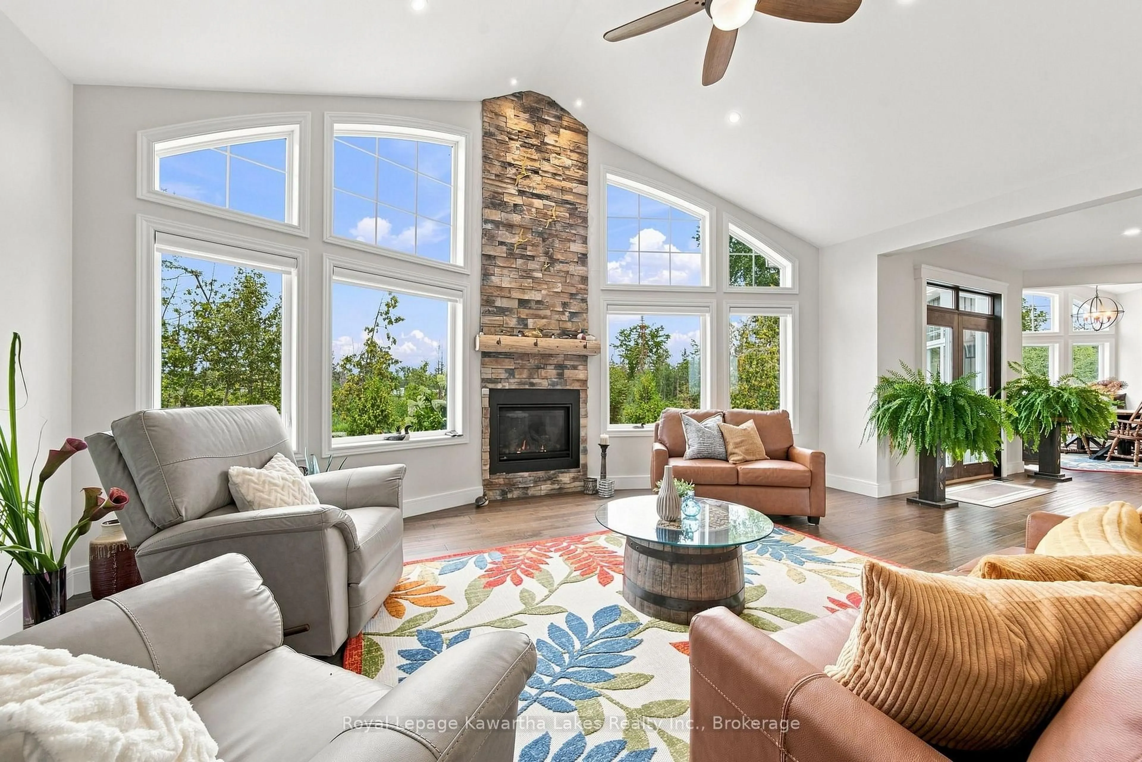 Living room with furniture, ceramic/tile floor for 32 Mclarens Creek Rd, Kawartha Lakes Ontario K0M 1G0