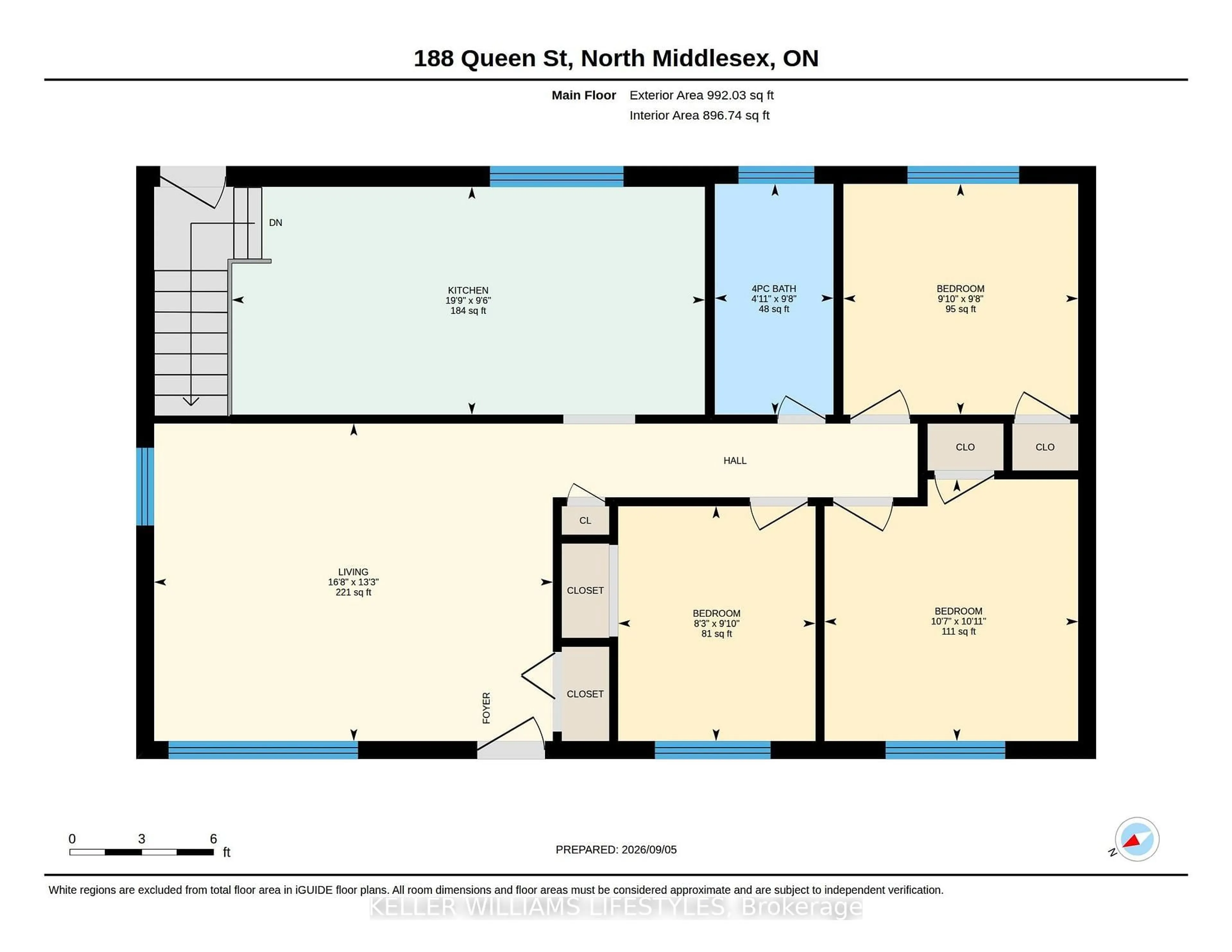 Floor plan for 188 Queen St, North Middlesex Ontario N0M 1A0