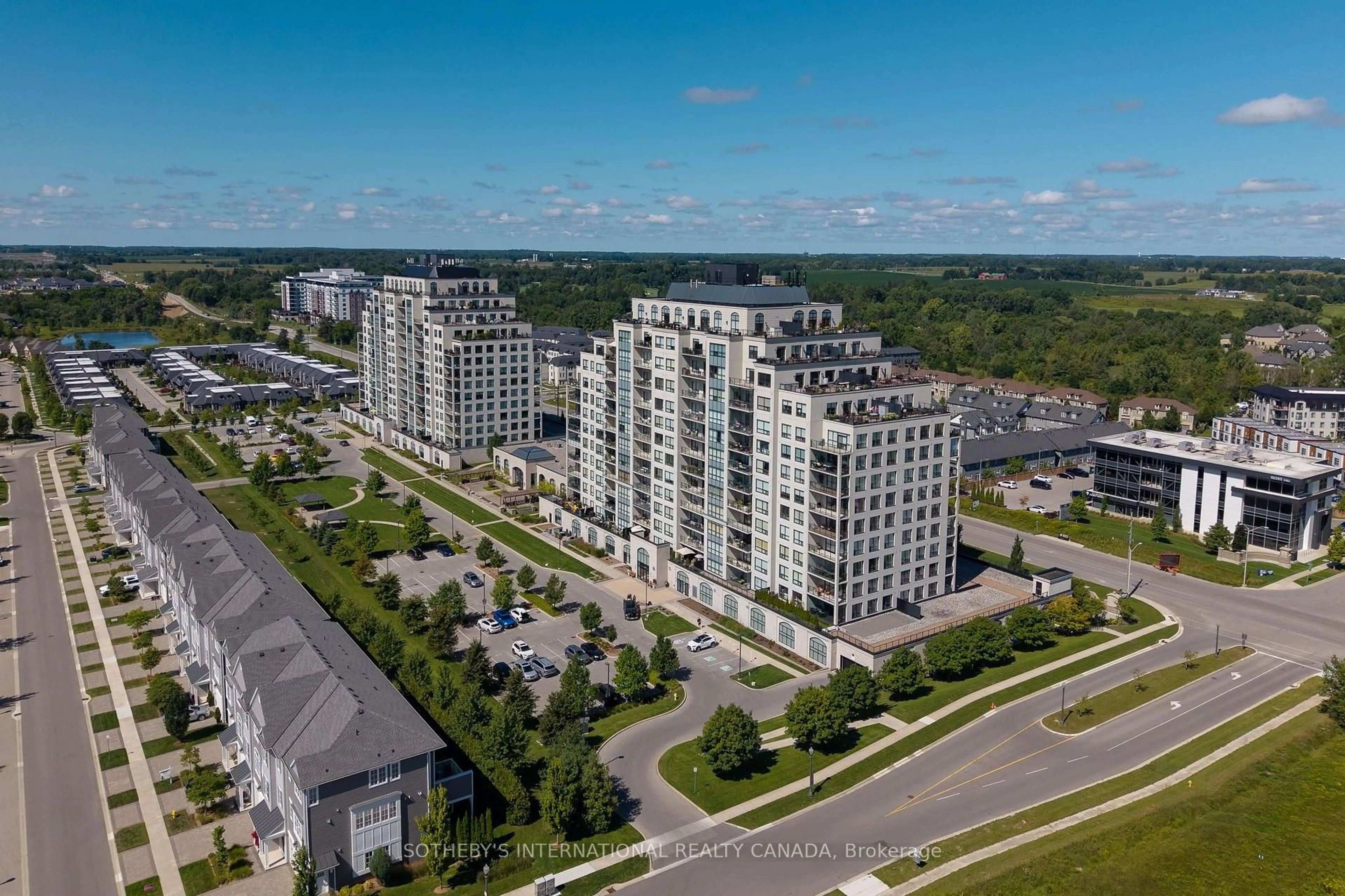 A pic from outside/outdoor area/front of a property/back of a property/a pic from drone, city buildings view from balcony for 240 Villagewalk Blvd #205, London North Ontario N6G 0P6