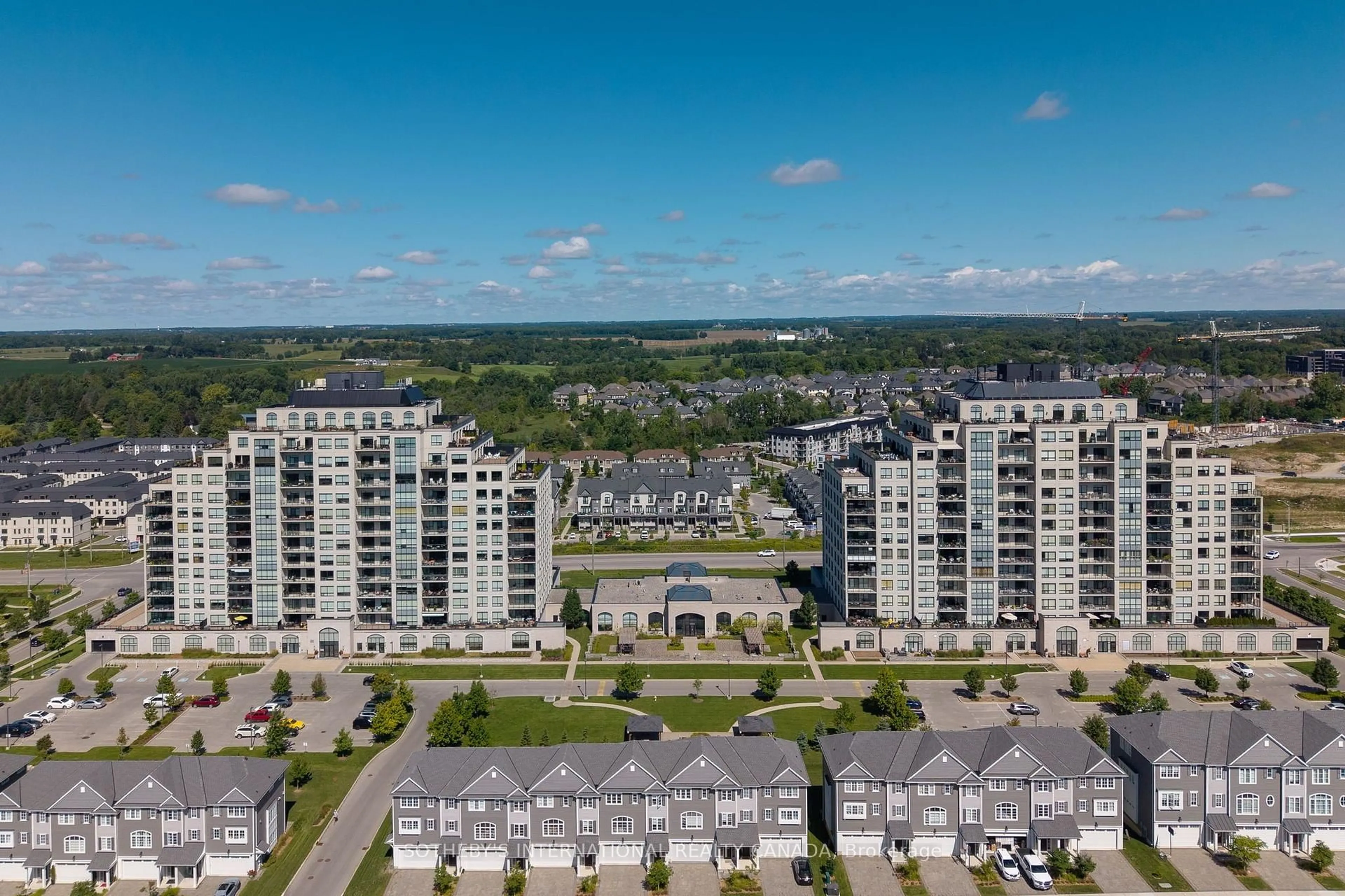 A pic from outside/outdoor area/front of a property/back of a property/a pic from drone, city buildings view from balcony for 240 Villagewalk Blvd #205, London North Ontario N6G 0P6
