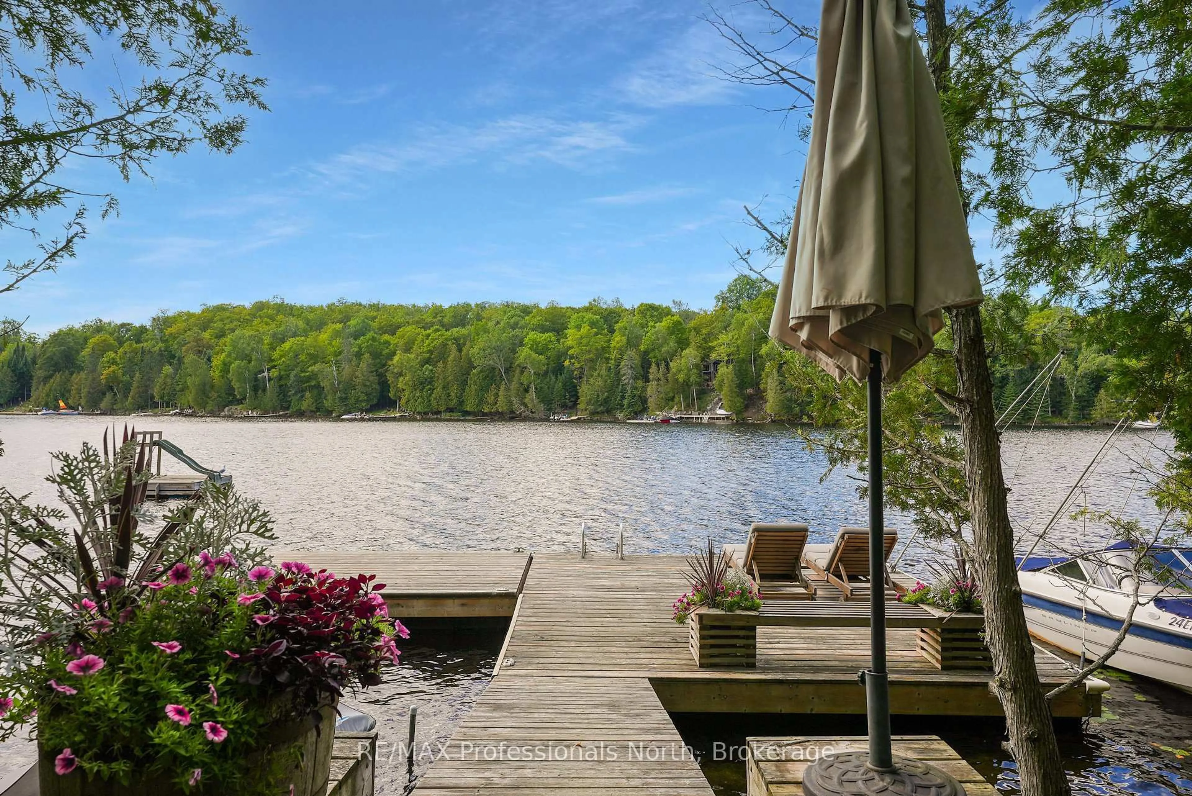 Patio, water/lake/river/ocean view for 1236 Poverty Bay Tr, Minden Hills Ontario K0M 2K0