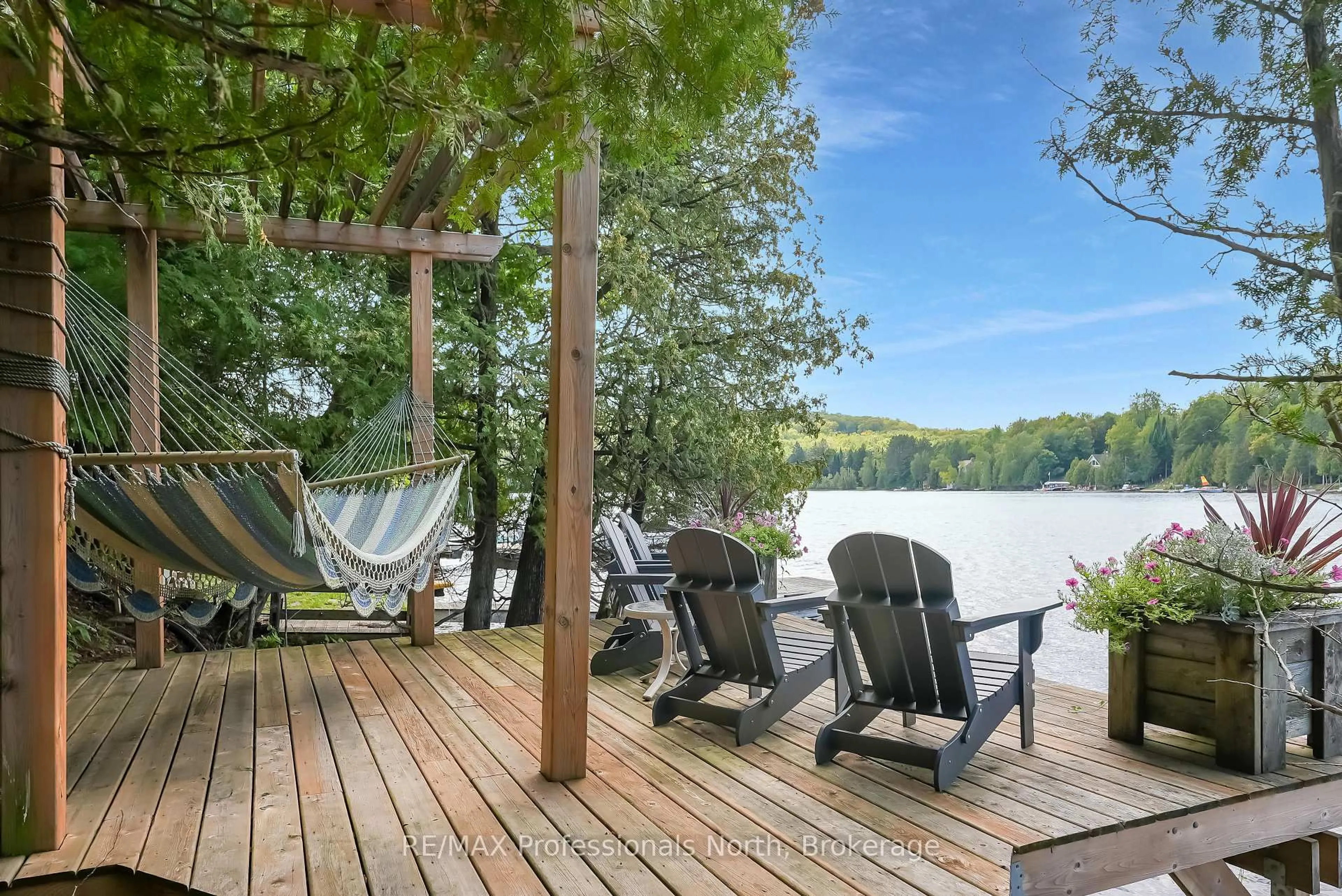 Patio, water/lake/river/ocean view for 1236 Poverty Bay Tr, Minden Hills Ontario K0M 2K0