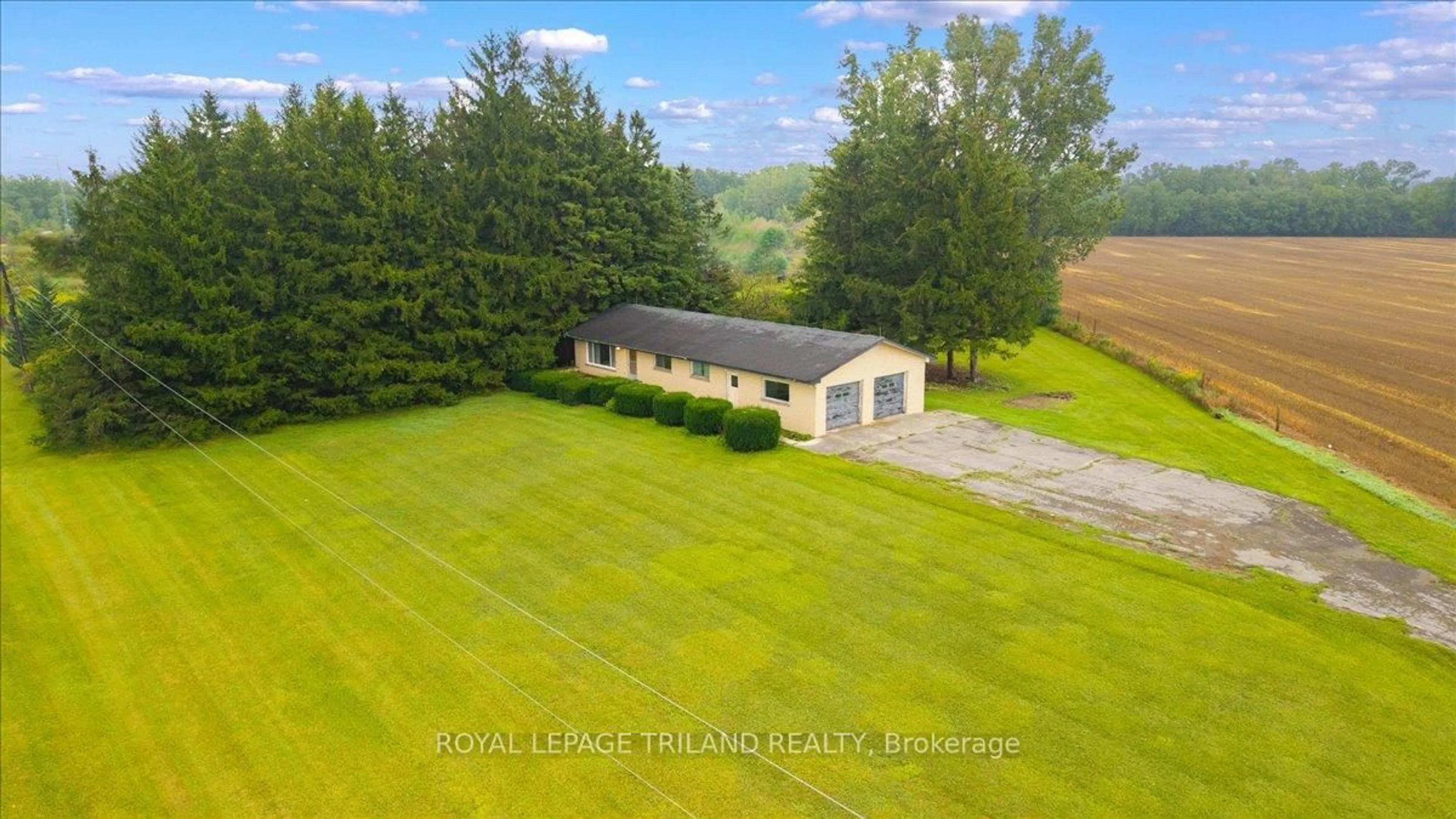 A pic from outside/outdoor area/front of a property/back of a property/a pic from drone, mountain view for 6097 Egremont Dr, Middlesex Centre Ontario N0L 1R0