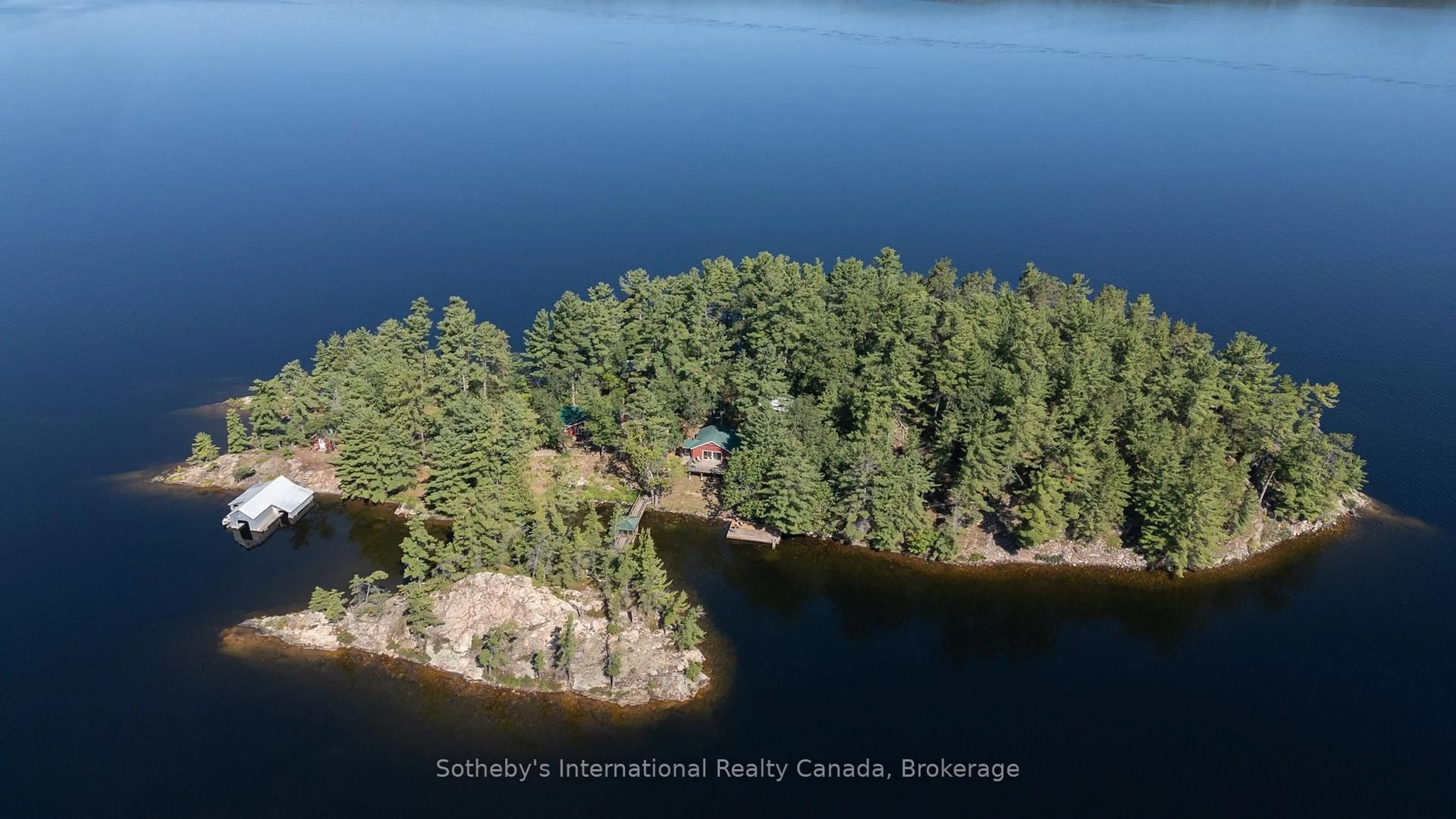 A pic from outside/outdoor area/front of a property/back of a property/a pic from drone, water/lake/river/ocean view for 2 Morin Island, Greater Sudbury Ontario P0M 3E0