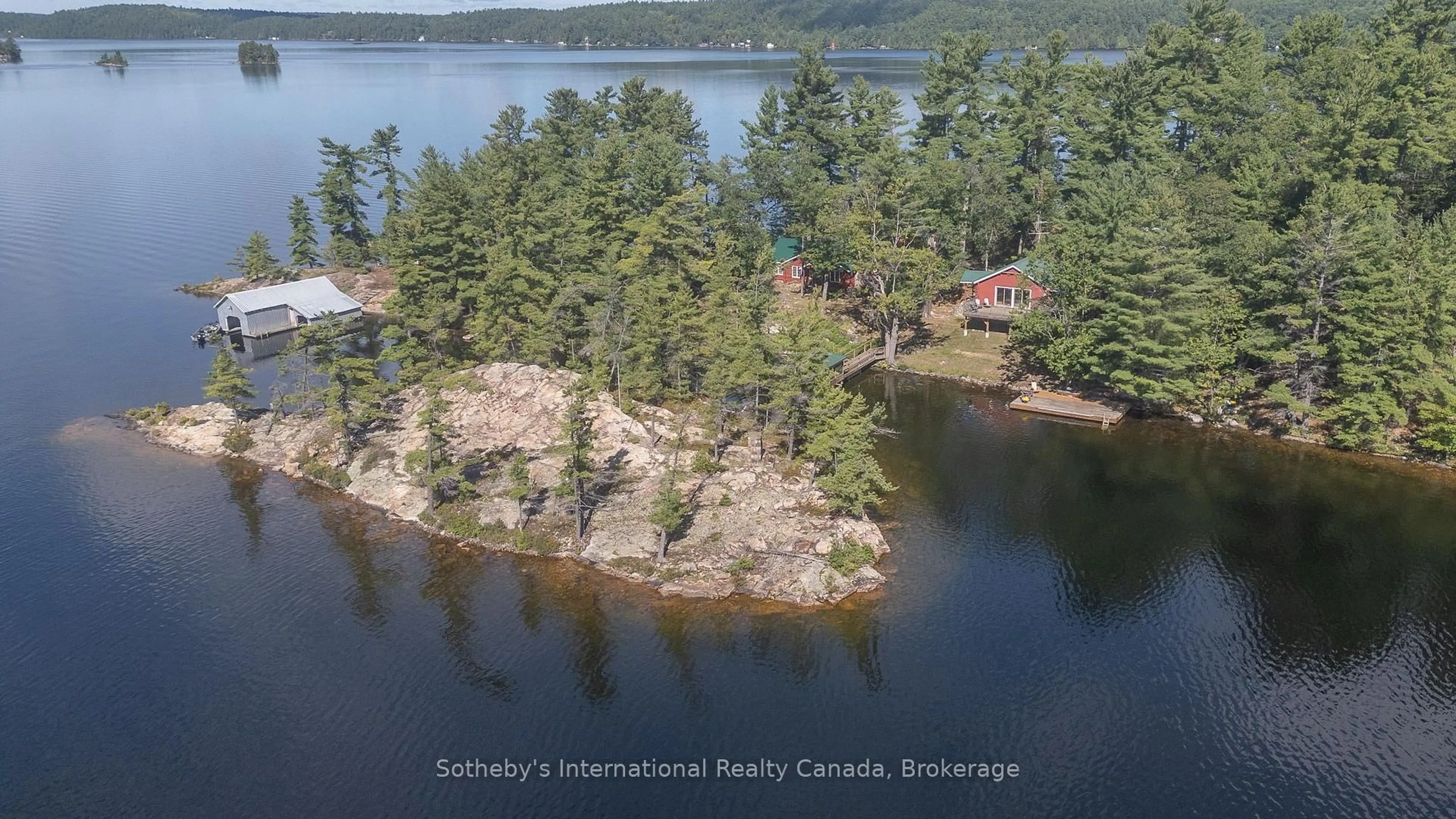 A pic from outside/outdoor area/front of a property/back of a property/a pic from drone, water/lake/river/ocean view for 2 Morin Island, Greater Sudbury Ontario P0M 3E0