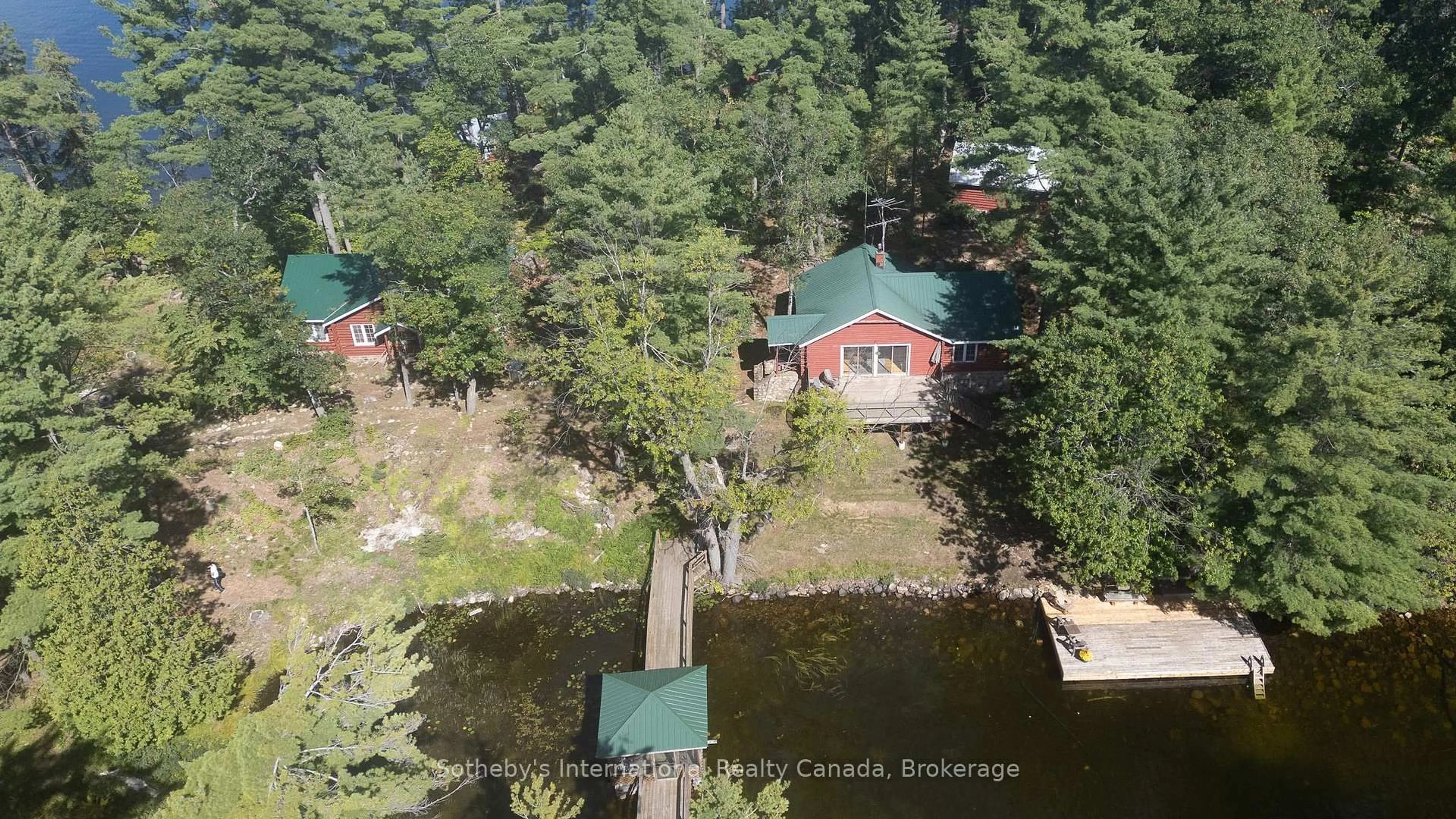 A pic from outside/outdoor area/front of a property/back of a property/a pic from drone, water/lake/river/ocean view for 2 Morin Island, Greater Sudbury Ontario P0M 3E0