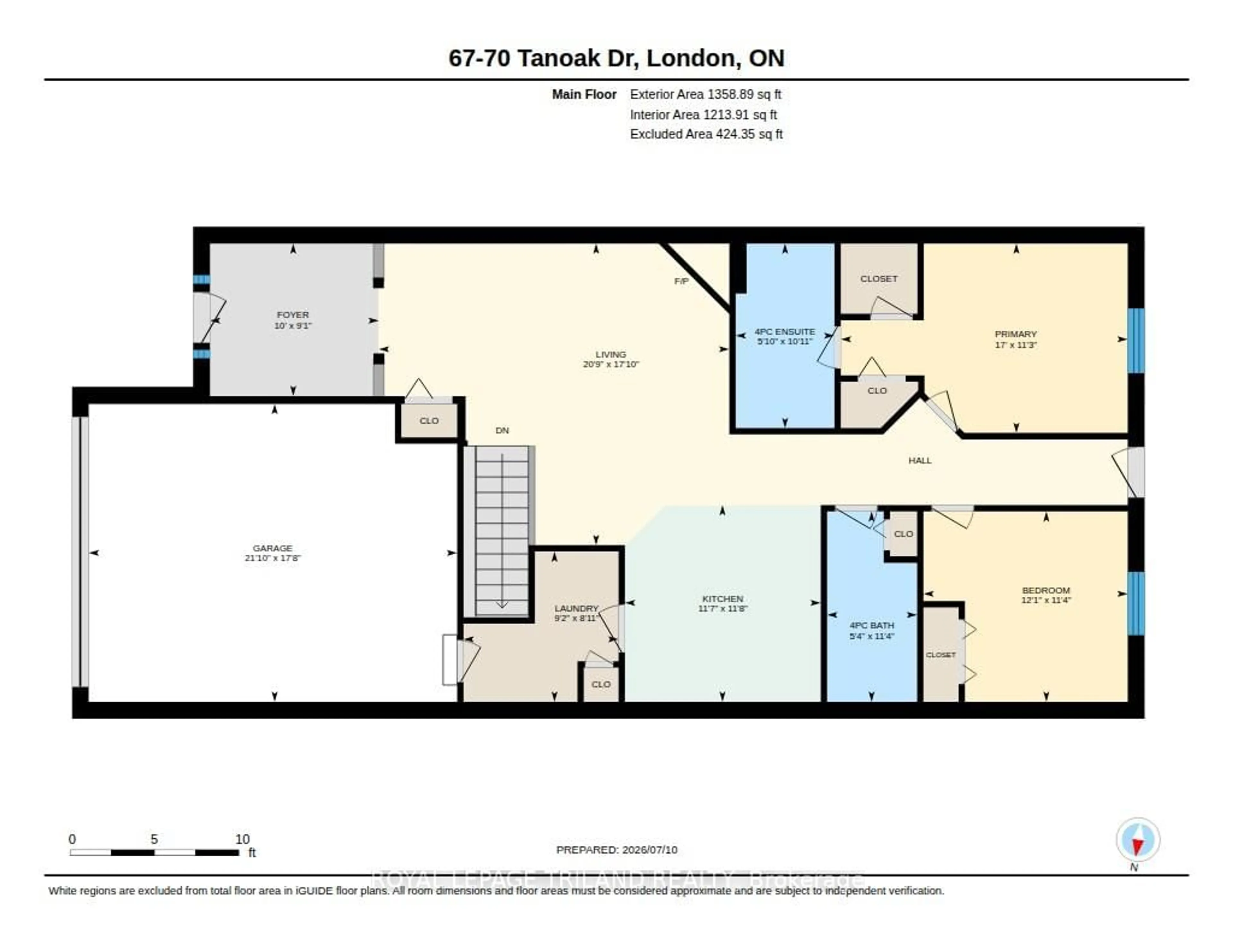 Floor plan for 70 Tanoak Dr #67, London North Ontario N6G 5R3