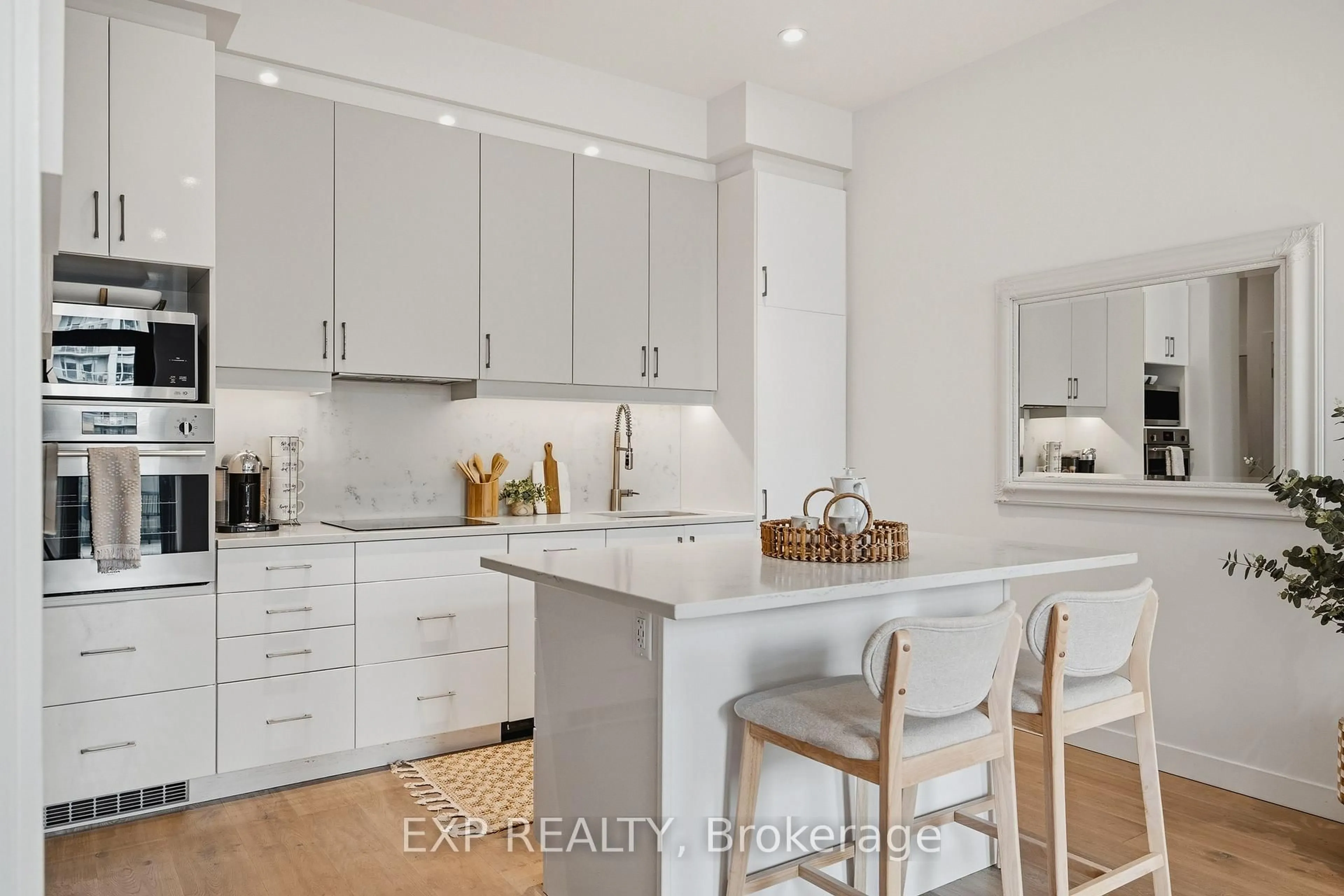 Open concept kitchen, ceramic/tile floor for 181 King St #608, Kitchener Ontario N2J 0E7