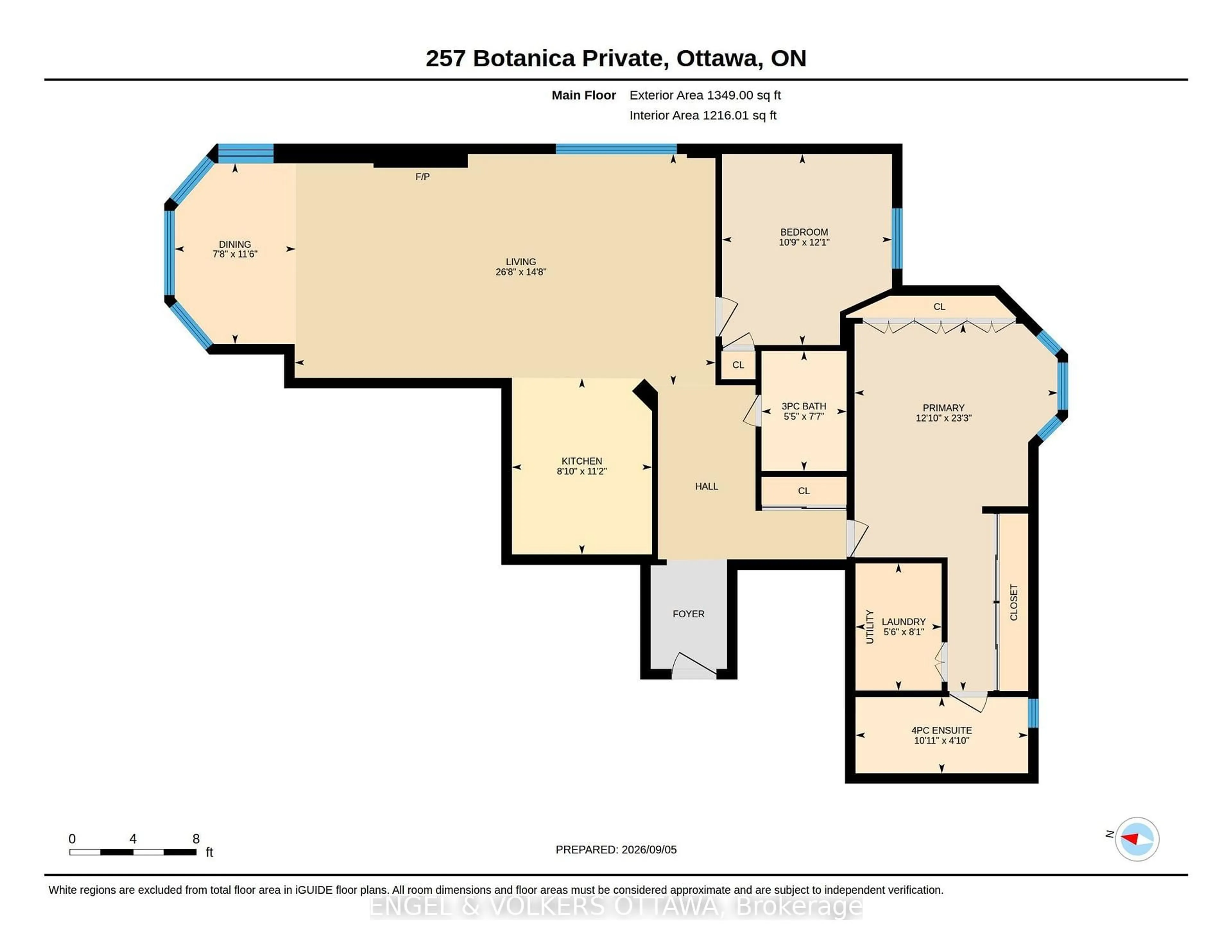 Floor plan for 257 Botanica Private #40, Ottawa Ontario K1Y 4P8
