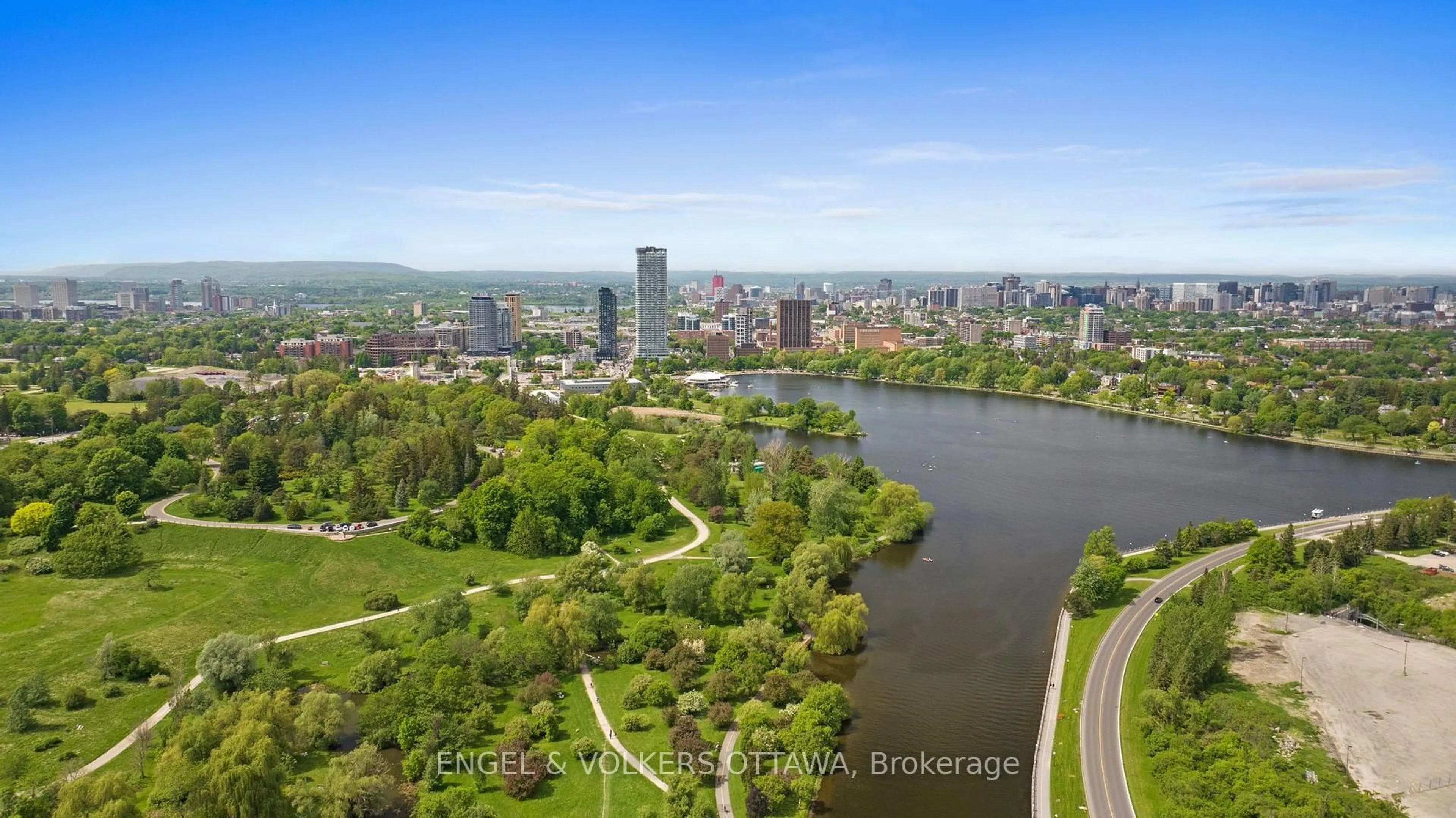 A pic from outside/outdoor area/front of a property/back of a property/a pic from drone, water/lake/river/ocean view for 805 Carling Ave #3403, Ottawa Ontario K1S 5W9