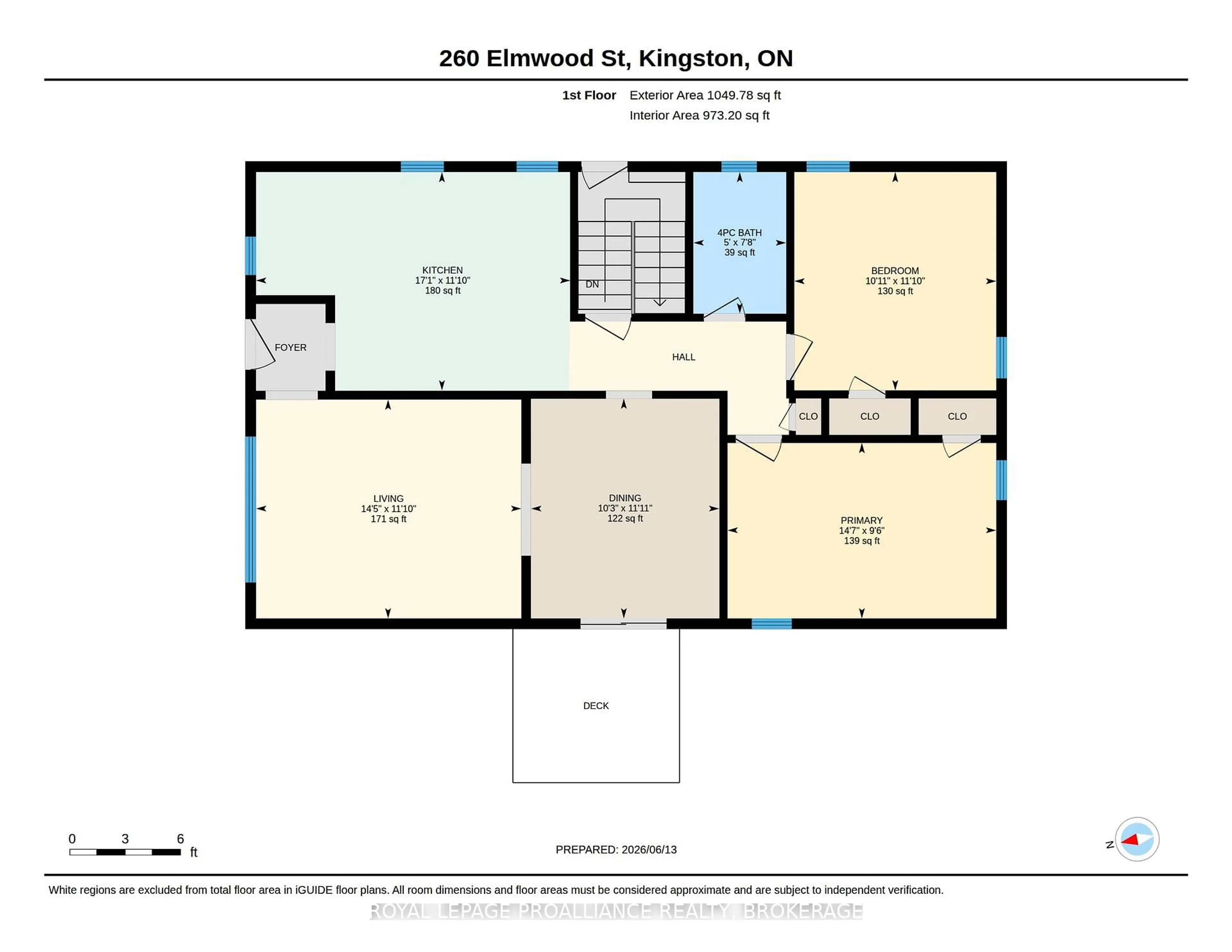 Floor plan for 260 Elmwood St, Kingston Ontario K7M 2Y8