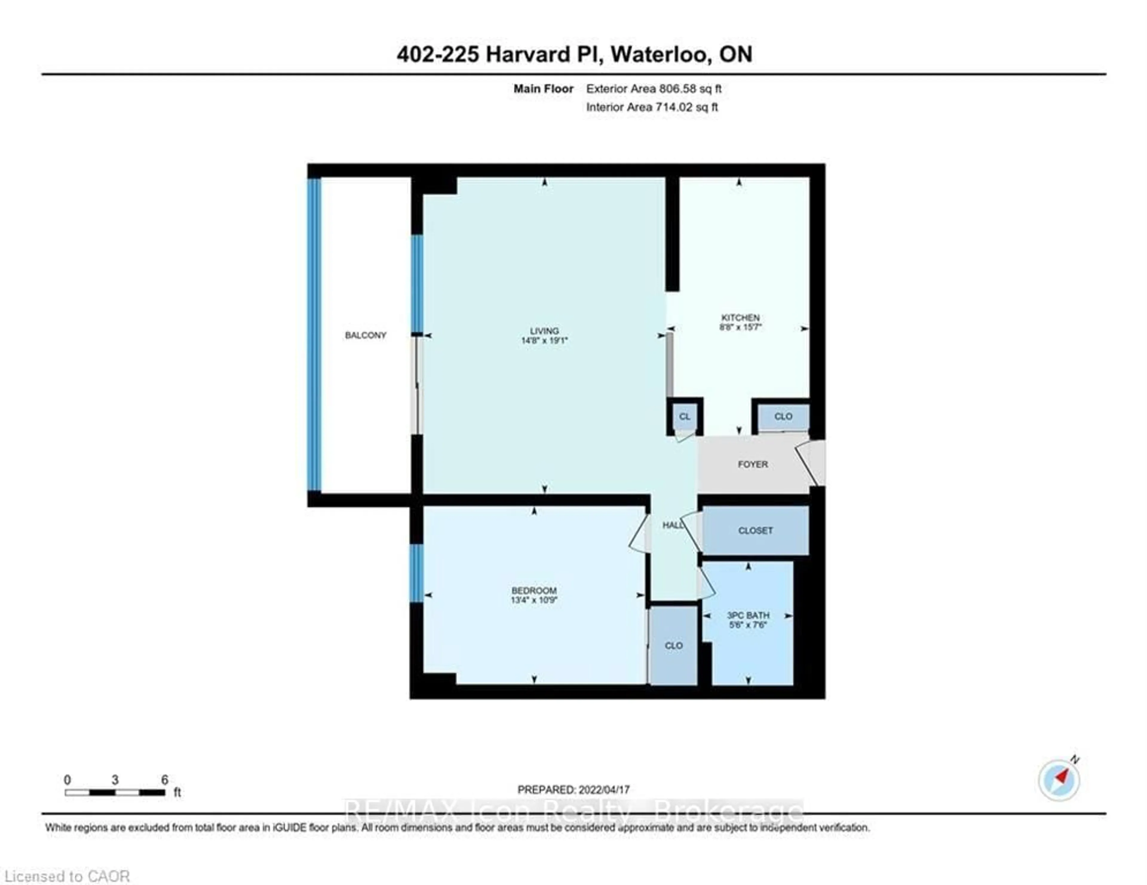 Floor plan for 225 Harvard Pl #402, Waterloo Ontario N2J 4H4