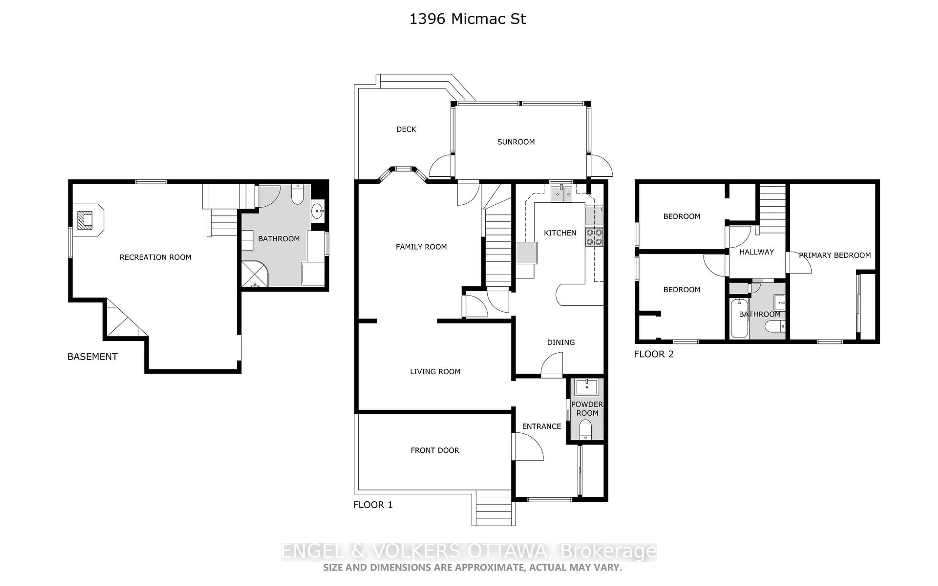 Floor plan for 1396 Micmac St, Ottawa Ontario K1H 7N5