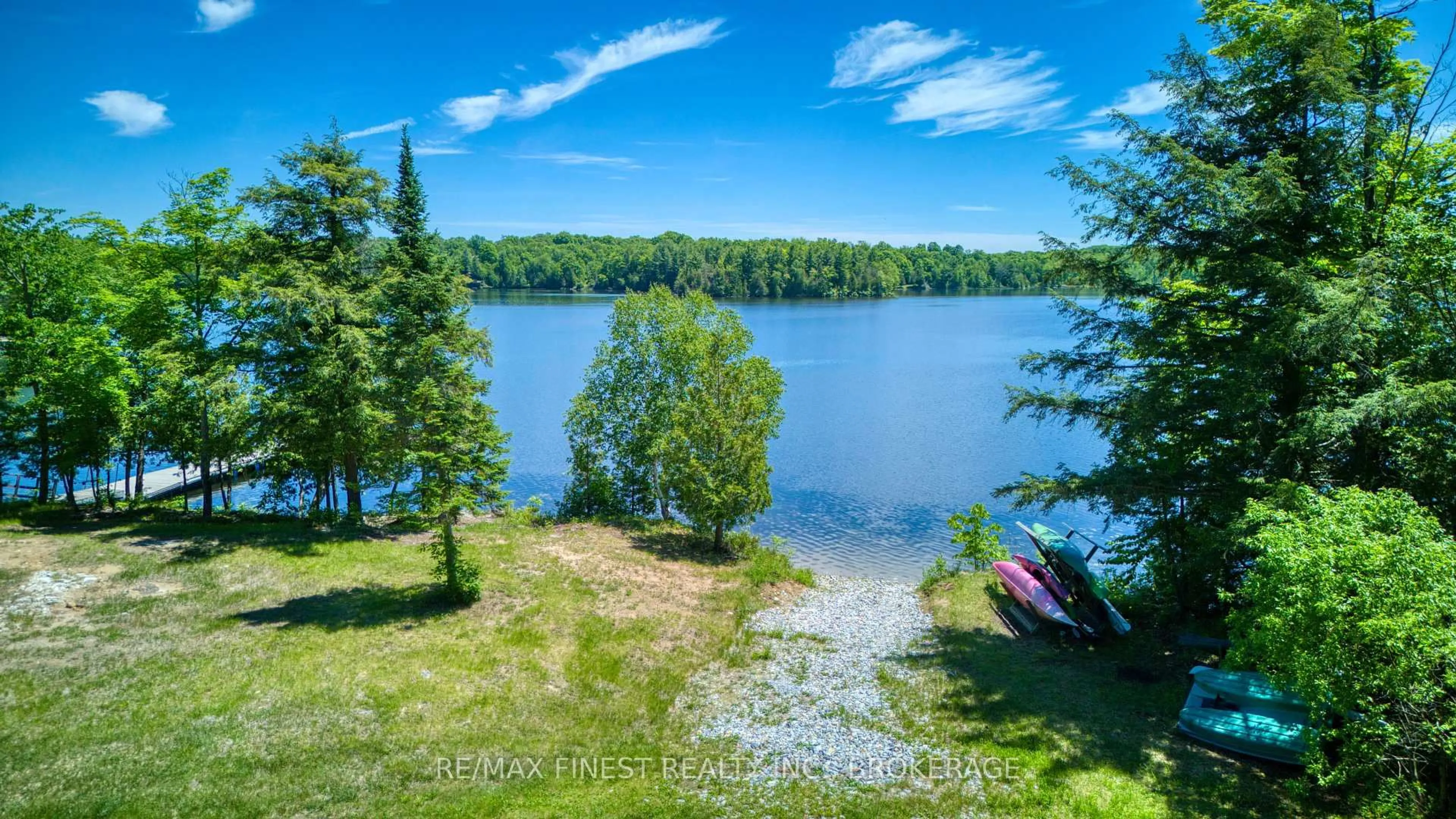 A pic from outside/outdoor area/front of a property/back of a property/a pic from drone, water/lake/river/ocean view for 1252 Clement Rd, Sharbot Lake Ontario K0H 2P0