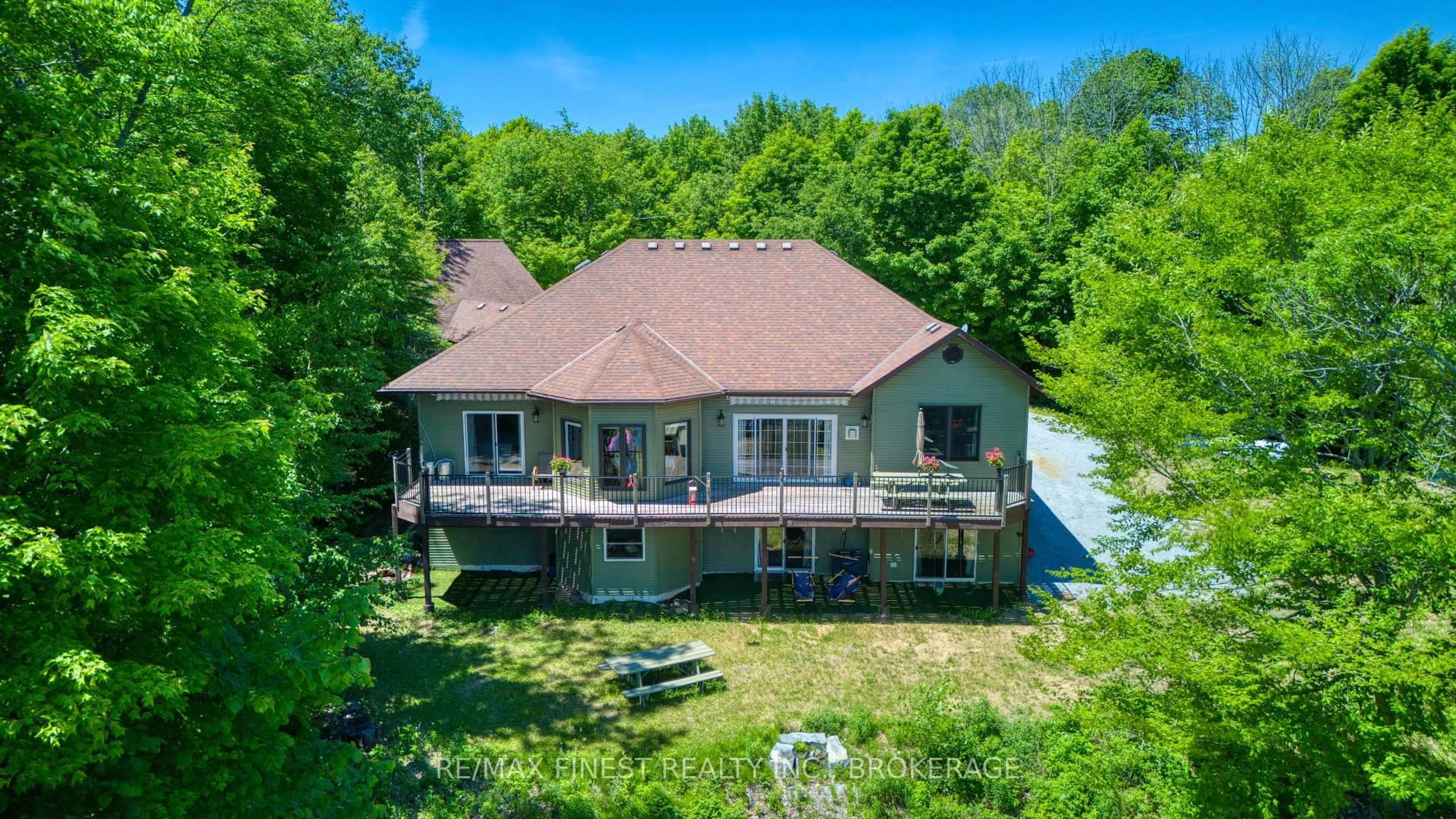 A pic from outside/outdoor area/front of a property/back of a property/a pic from drone, water/lake/river/ocean view for 1252 Clement Rd, Sharbot Lake Ontario K0H 2P0