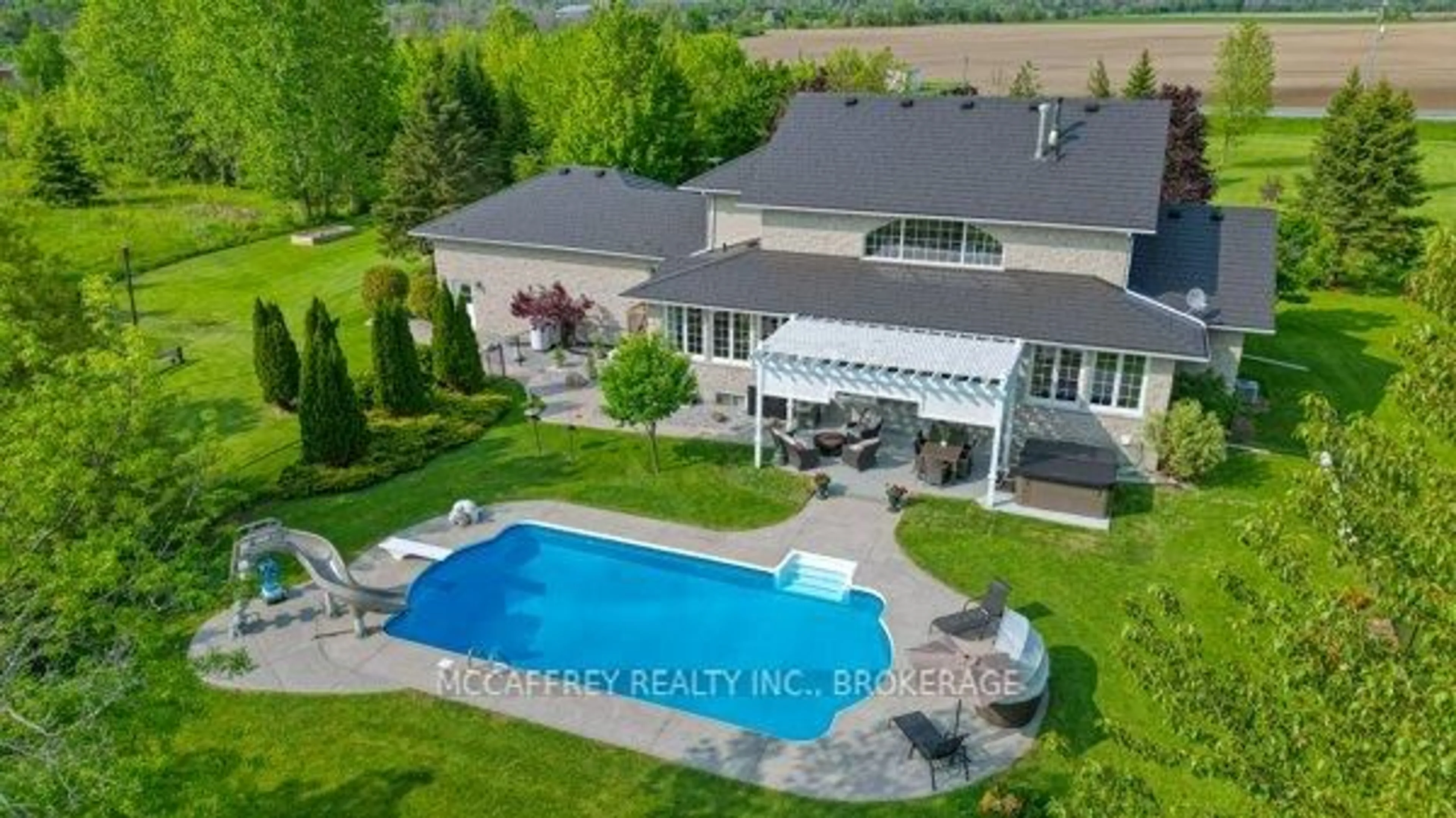A pic from outside/outdoor area/front of a property/back of a property/a pic from drone, water/lake/river/ocean view for 888 CR 8, Napanee Ontario K7R 3K6
