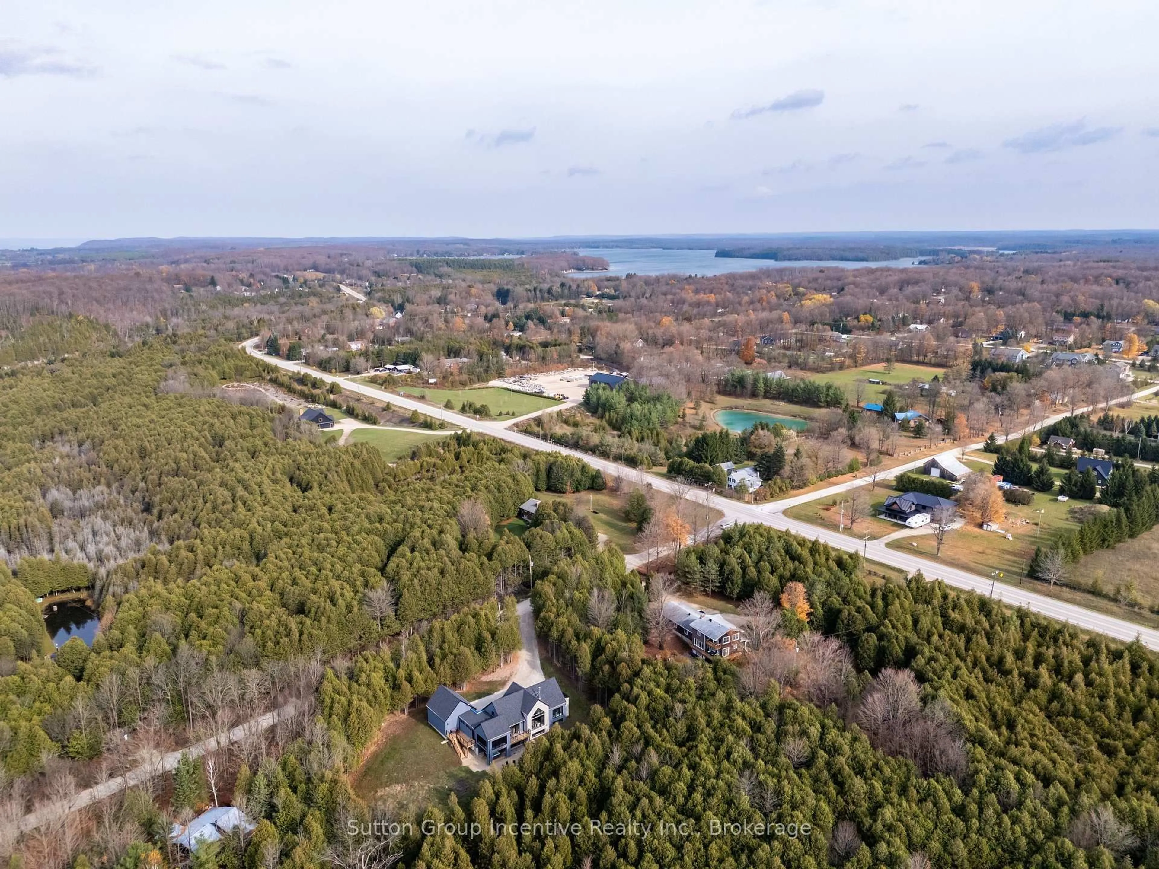 A pic from outside/outdoor area/front of a property/back of a property/a pic from drone, forest/trees view for 130 St Arnaud St, Grey Highlands Ontario N0C 1H0
